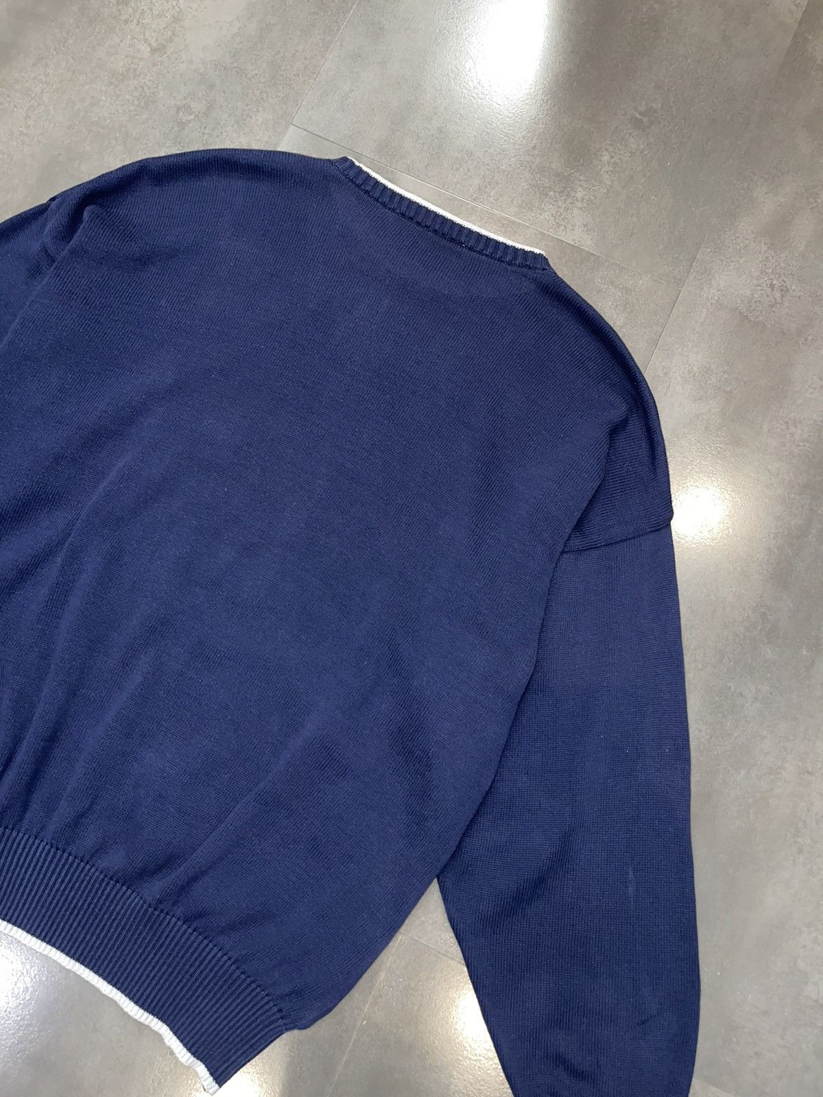 Givenchy Vintage Givenchy Flag Logo Knitted Dark Navy Sweater Size US XL / EU 56 / 4 - 9 Thumbnail