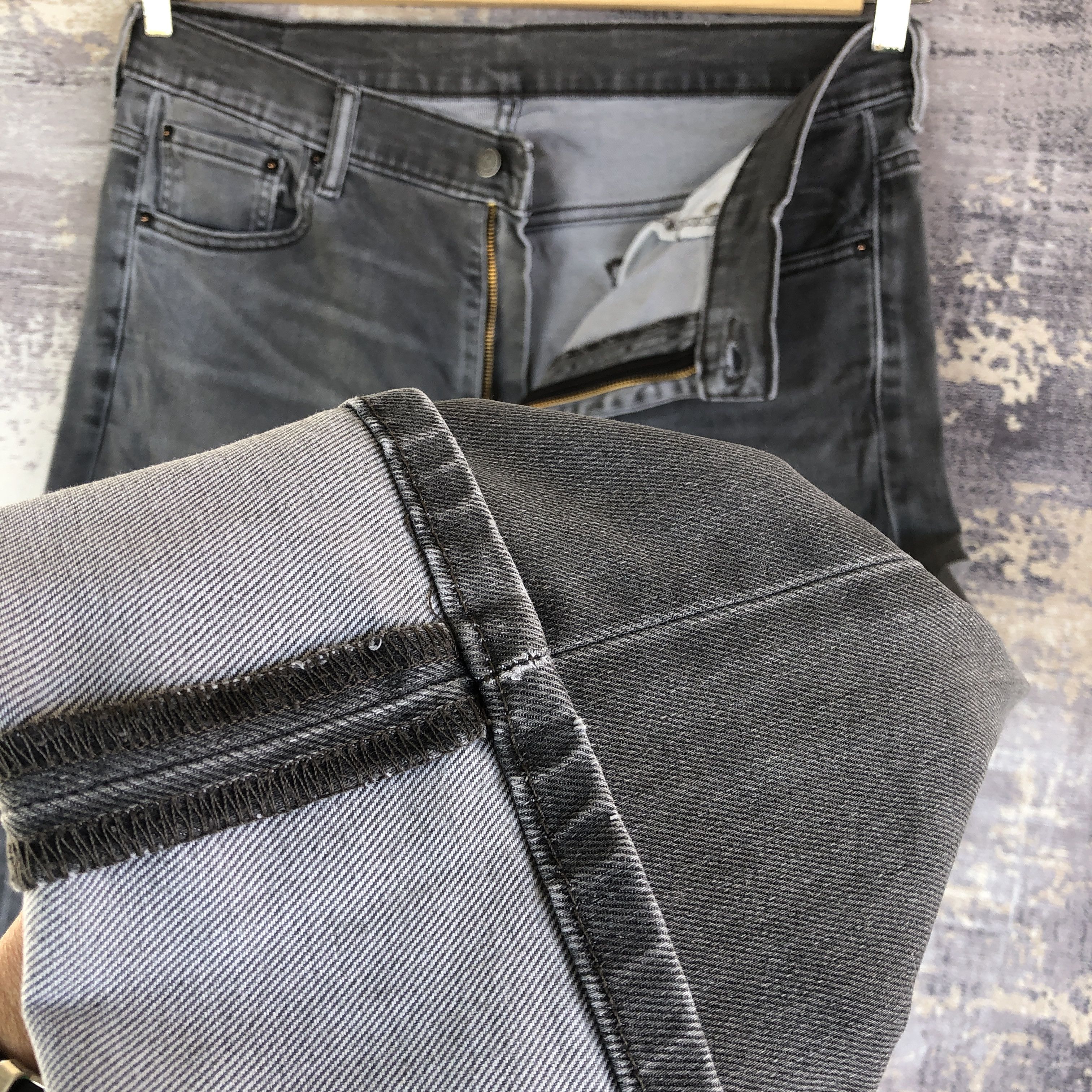 Jean Vintage Levis Sun Faded Black Baggy Jeans Levi's 569 Denim Size US 36 / EU 52 - 10 Thumbnail