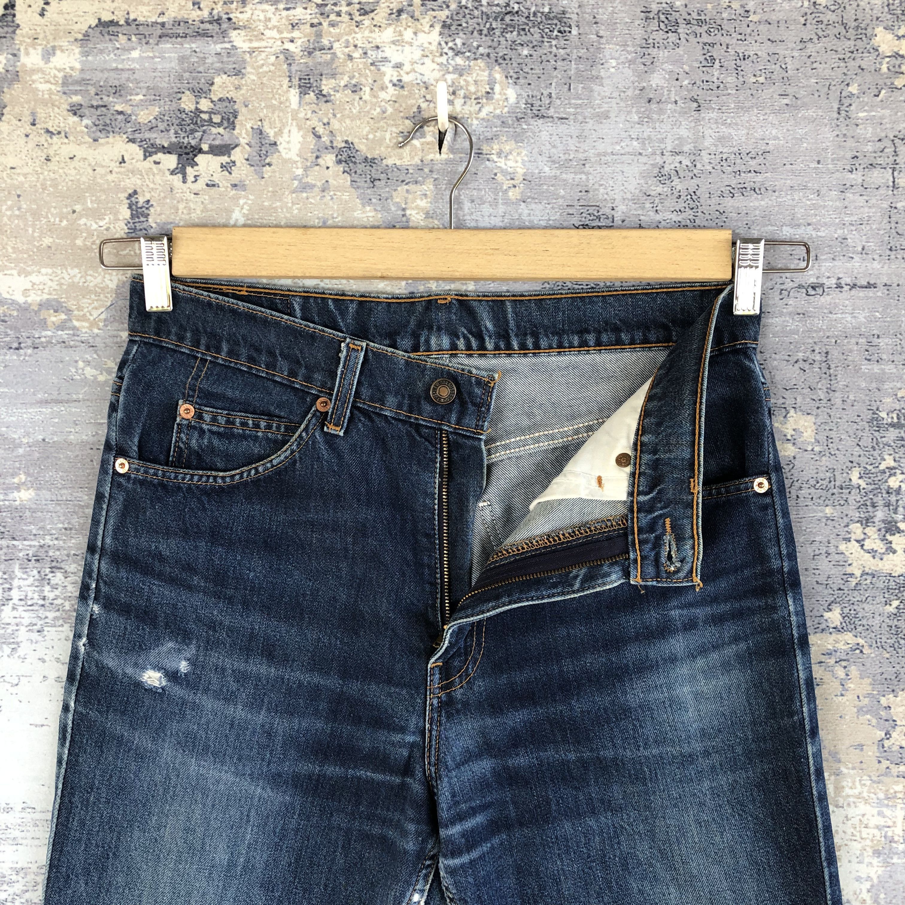 If Six Was Nine Vintage Levis Bell Bottom Jeans Flared Orange Tab Denim Size US 30 / EU 46 - 6 Thumbnail