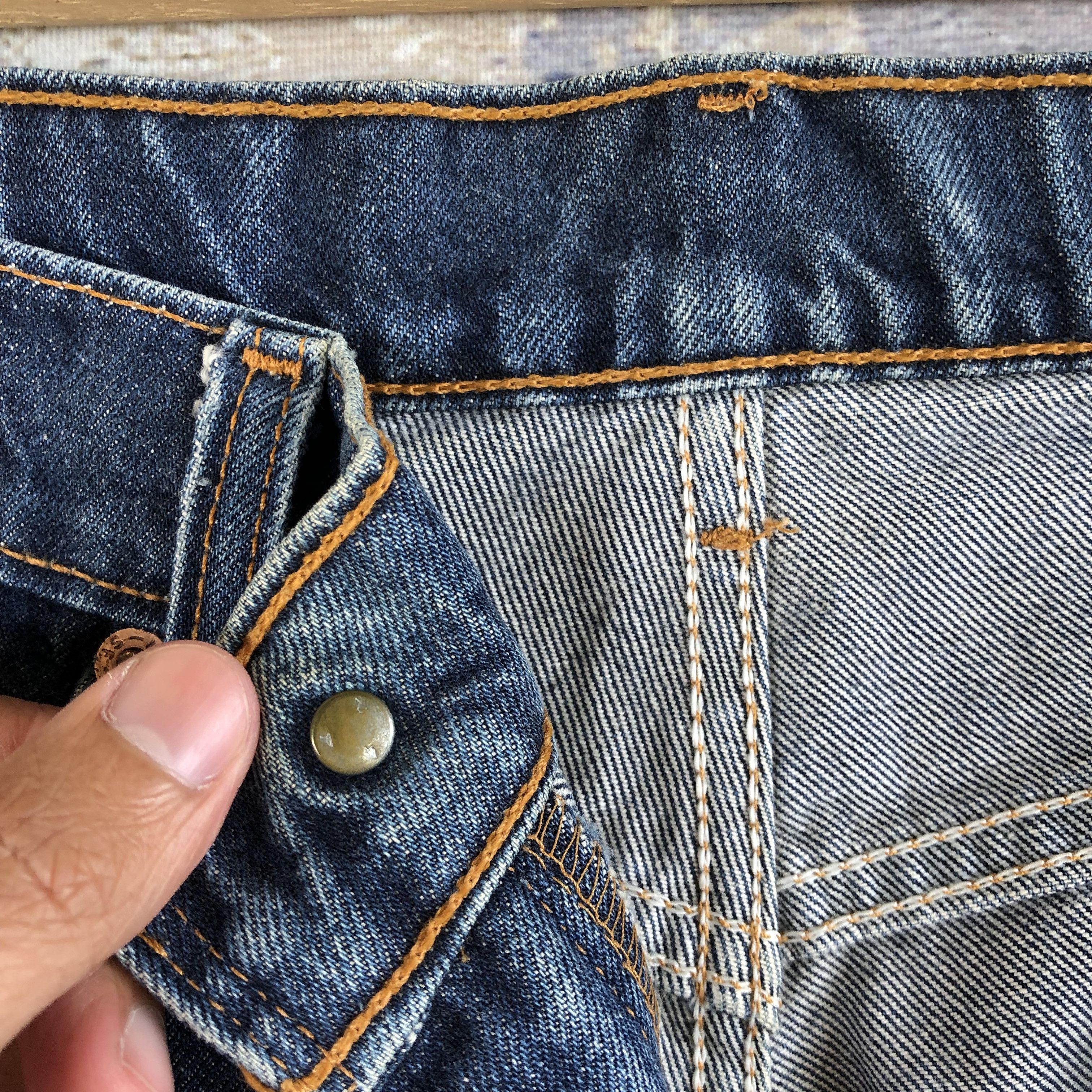 If Six Was Nine Vintage Levis Bell Bottom Jeans Flared Orange Tab Denim Size US 30 / EU 46 - 7 Thumbnail
