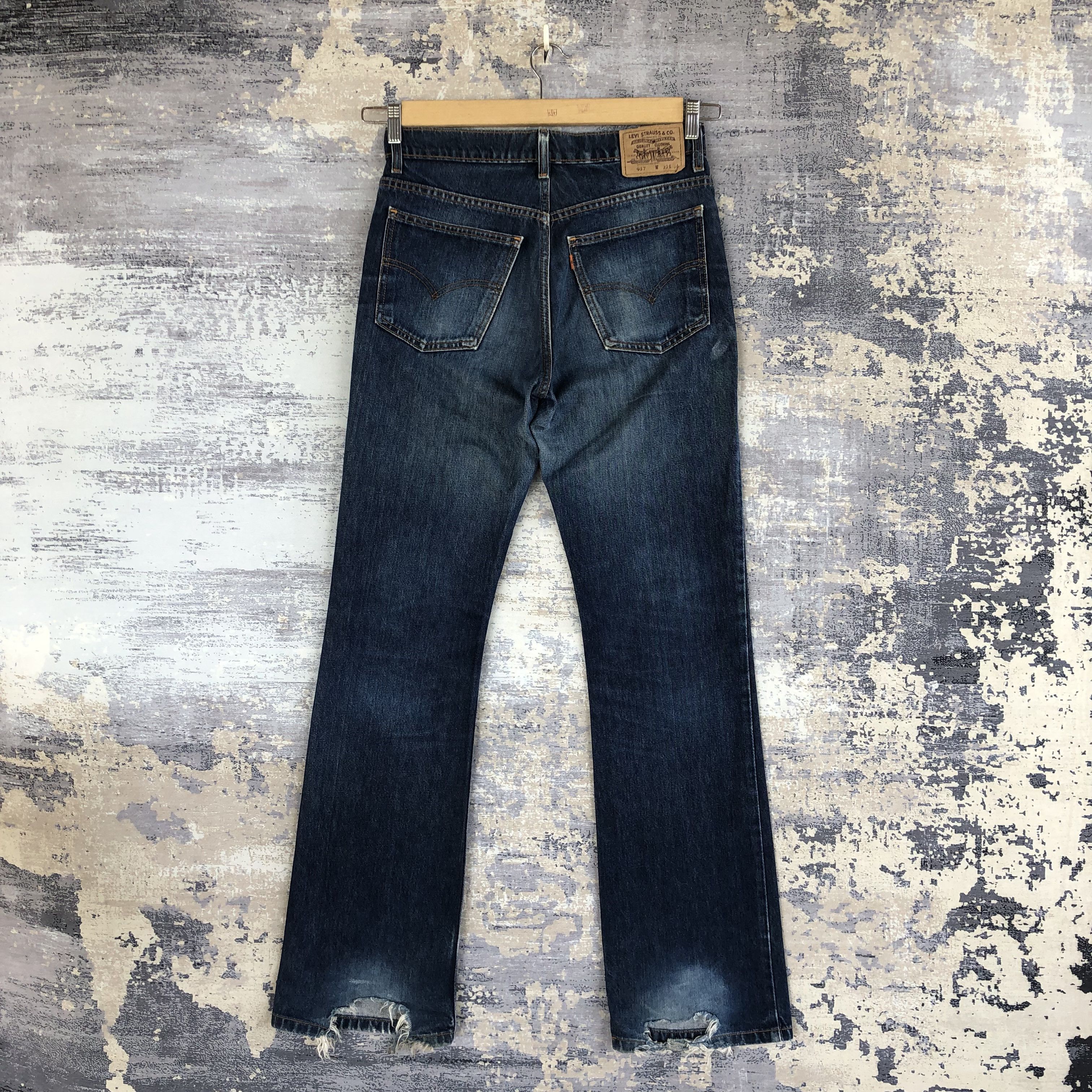 If Six Was Nine Vintage Levis Bell Bottom Jeans Flared Orange Tab Denim Size US 30 / EU 46 - 2 Thumbnail