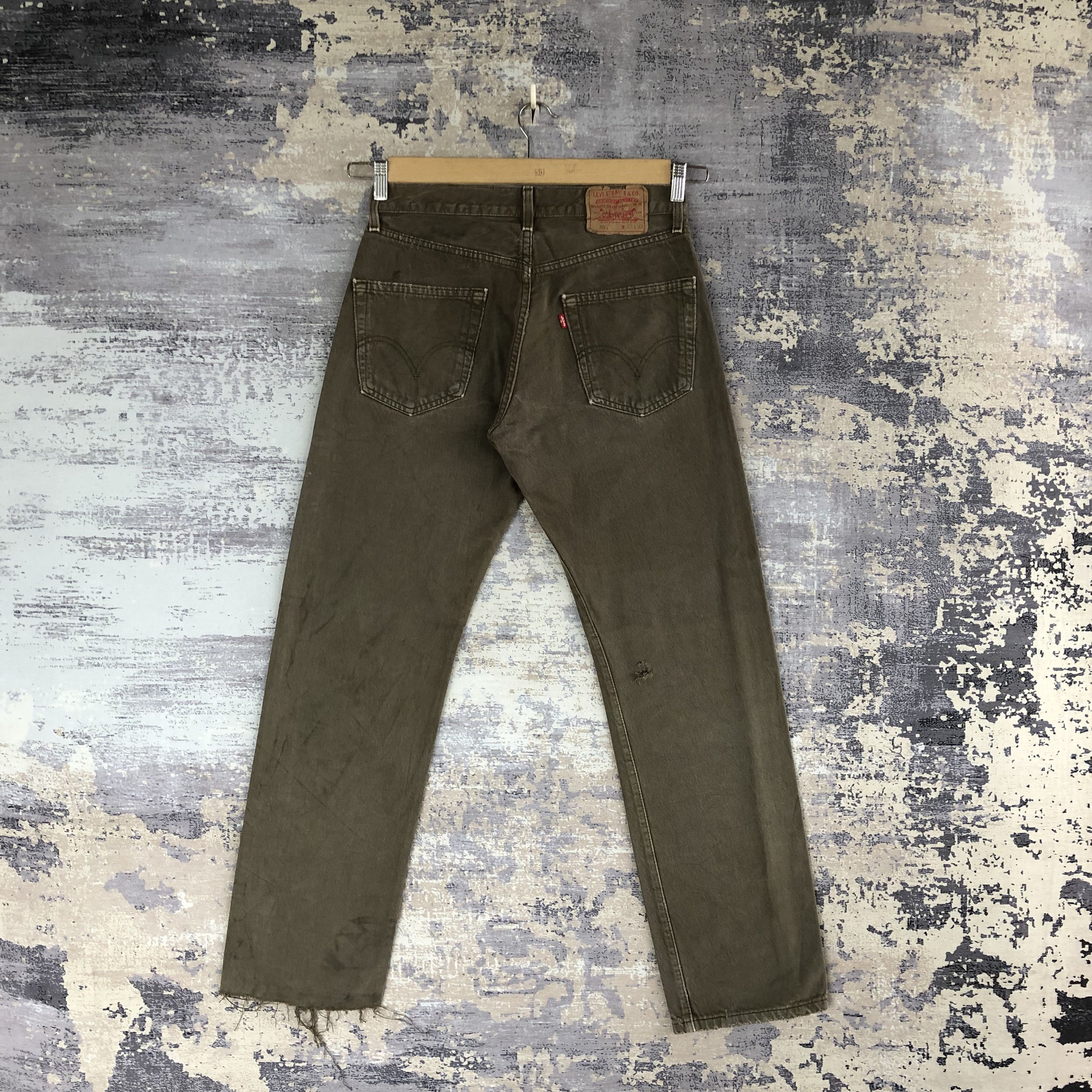 Jean Levi s Vintage Vintage Levis 501 Jeans Levi s Olive Green Wash Denim Grailed