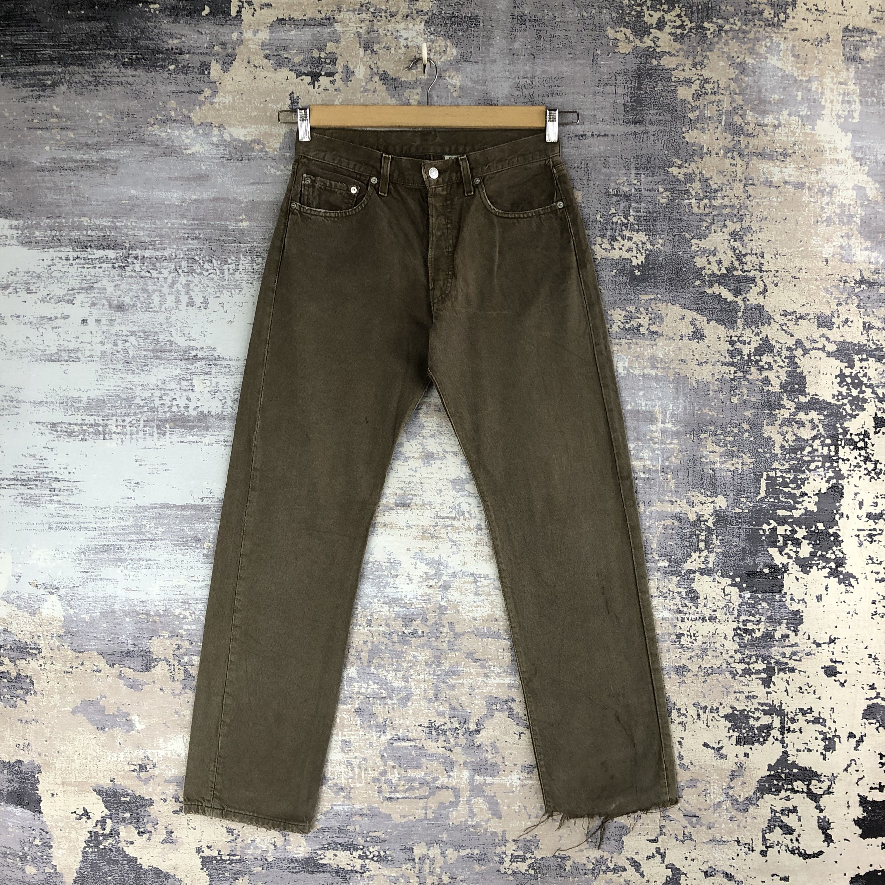 Jean Levi s Vintage Vintage Levis 501 Jeans Levi s Olive Green Wash Denim Grailed