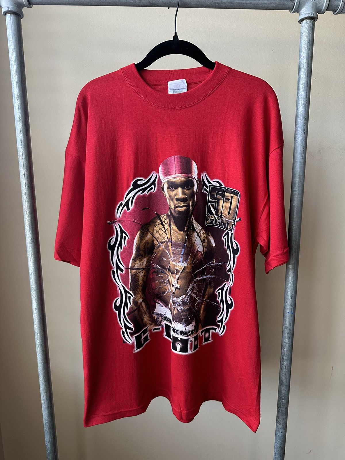 Image of Vintage 50 Cent Get Rich Or Die Trying G-Unit Rap Tee XL in Red, Men's