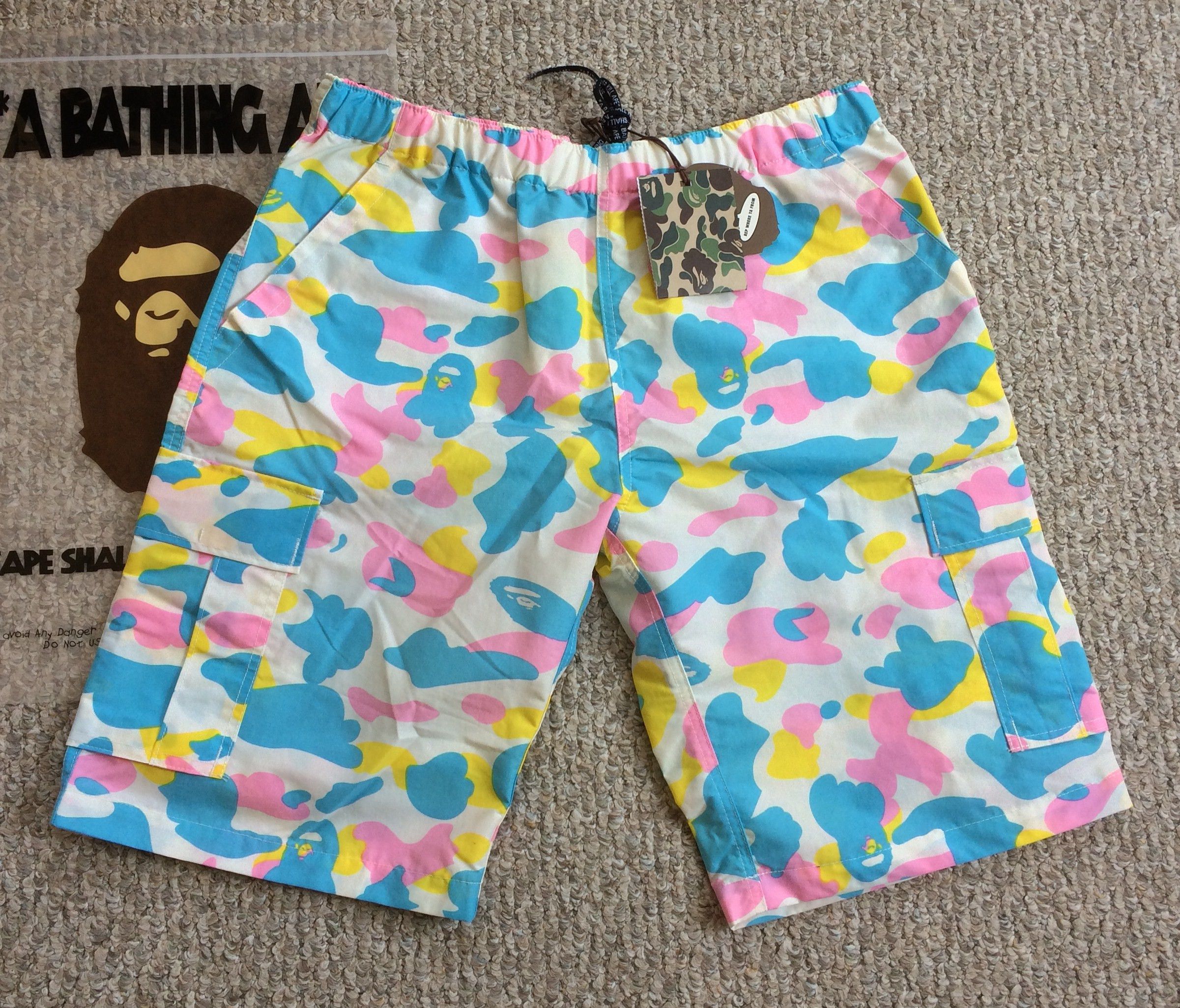 image of New S/s 2006 Bape Cotton Candy Shorts in Camo, Men's (Size 30)