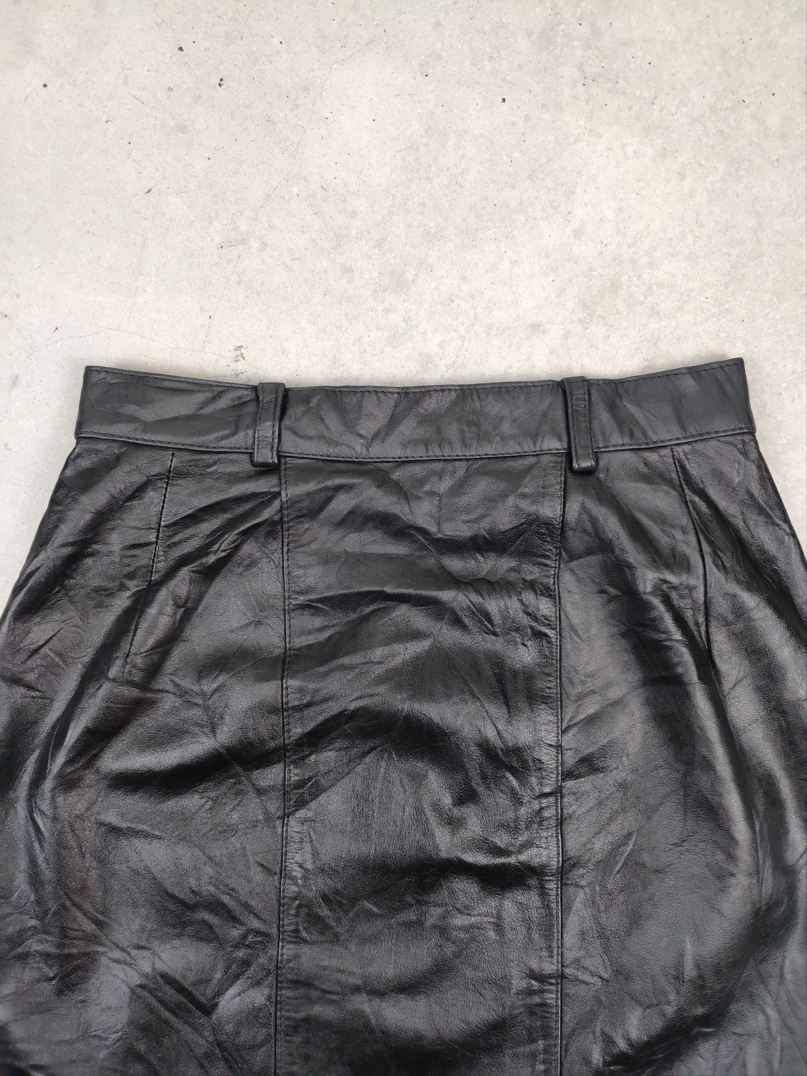 Leather × Vintage Vintage Leather Skirts Mini Black Size 24" / US 00 / IT 34 - 8 Thumbnail