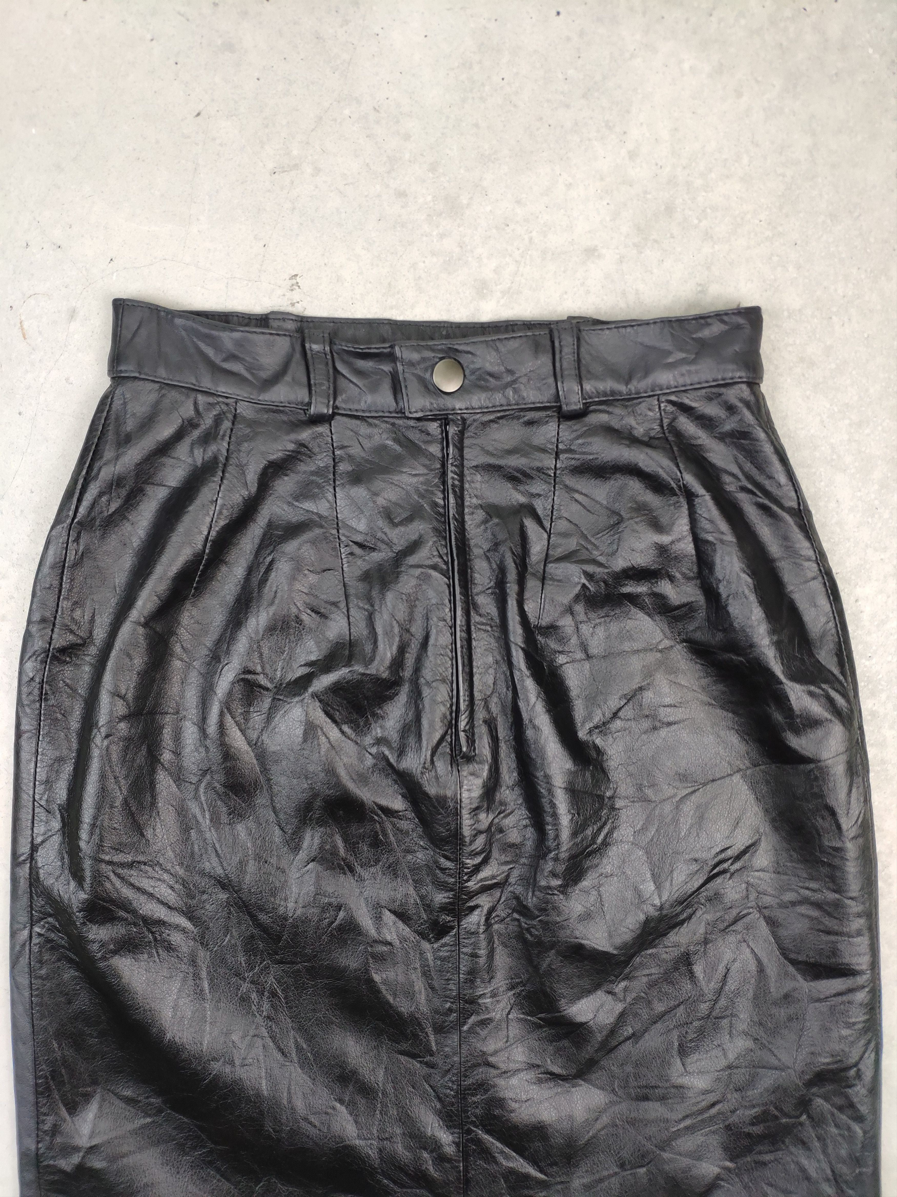 Leather × Vintage Vintage Leather Skirts Mini Black Size 24" / US 00 / IT 34 - 3 Thumbnail