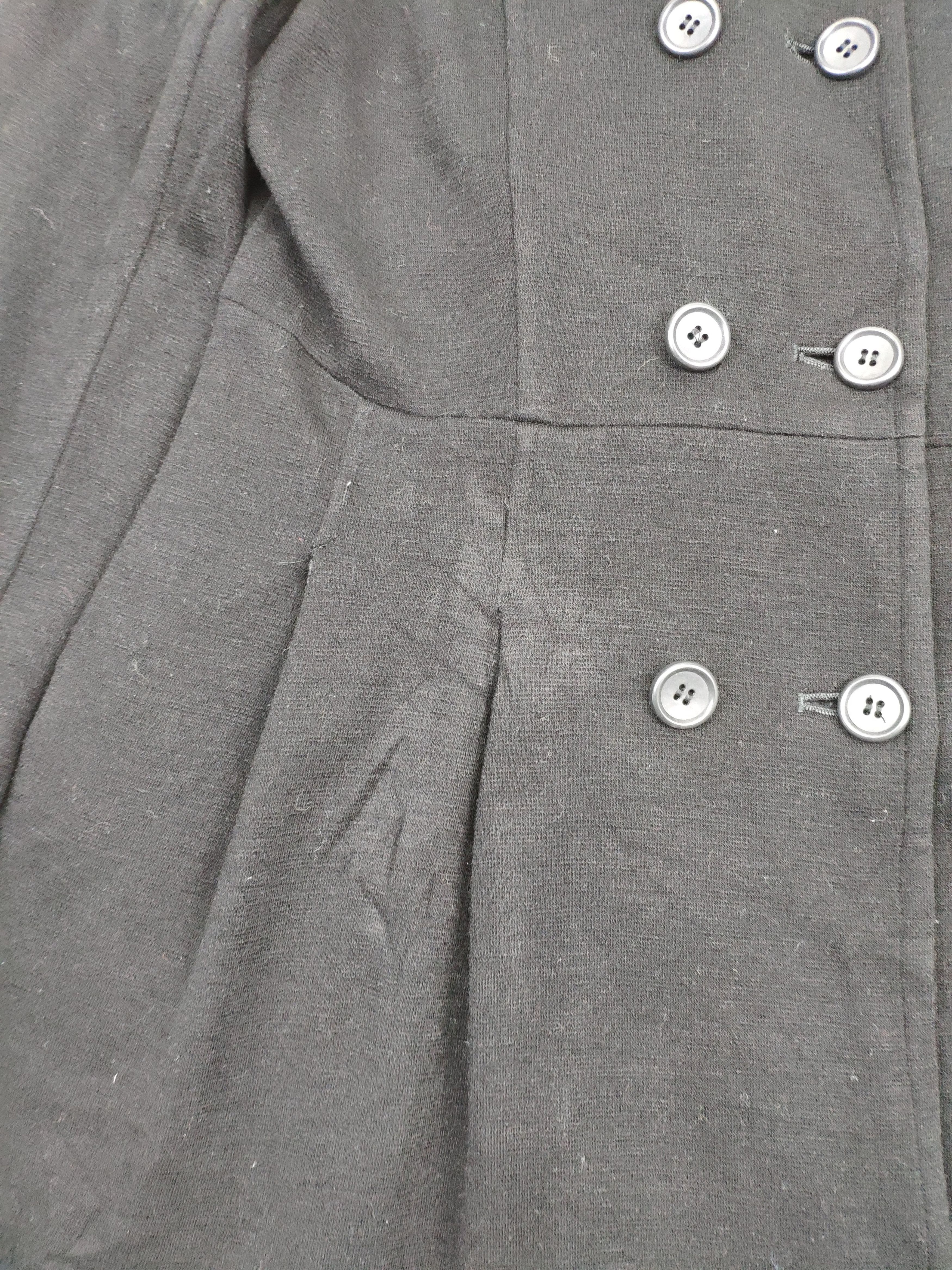 Designer × Japanese Brand × Vintage Vintage Black Wool Coat Double Breasted Size S / US 4 / IT 40 - 4 Thumbnail