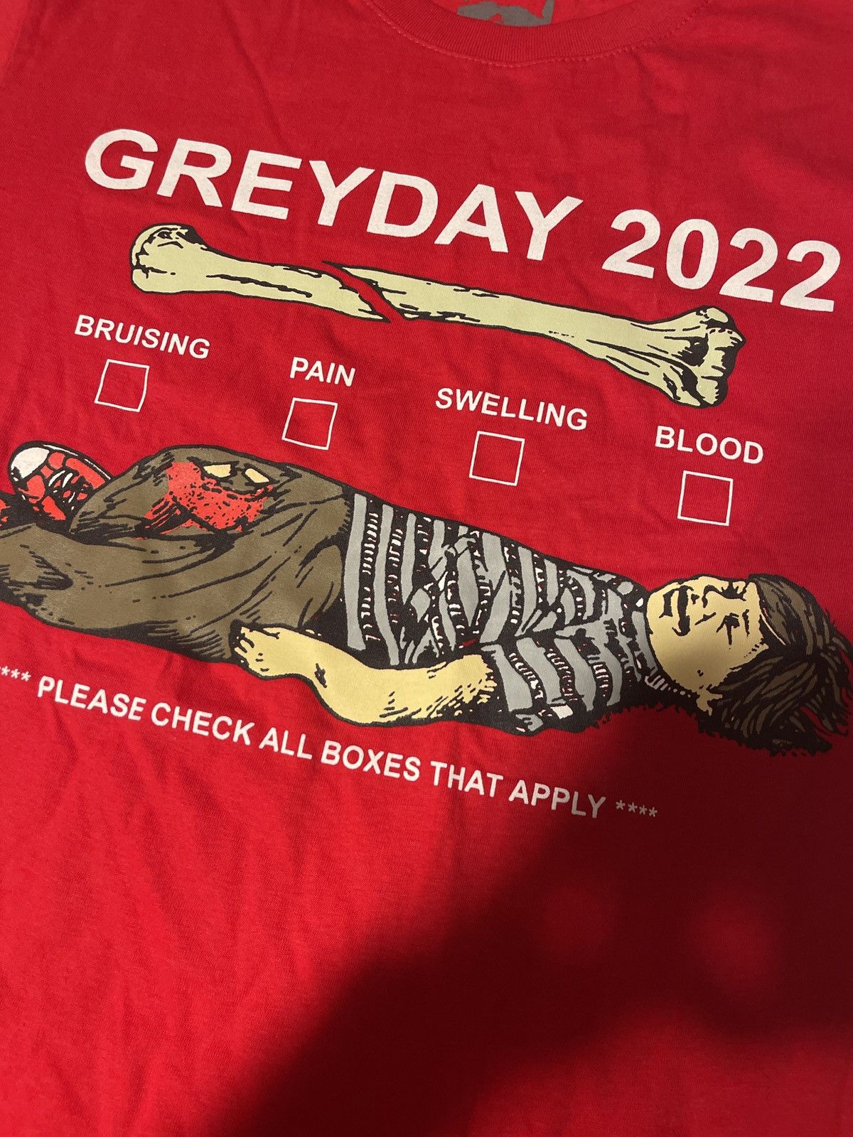 G59: SuicideBoys outlets Grey Day 2022 Broken Bones RED TEE MENS MEDIUM