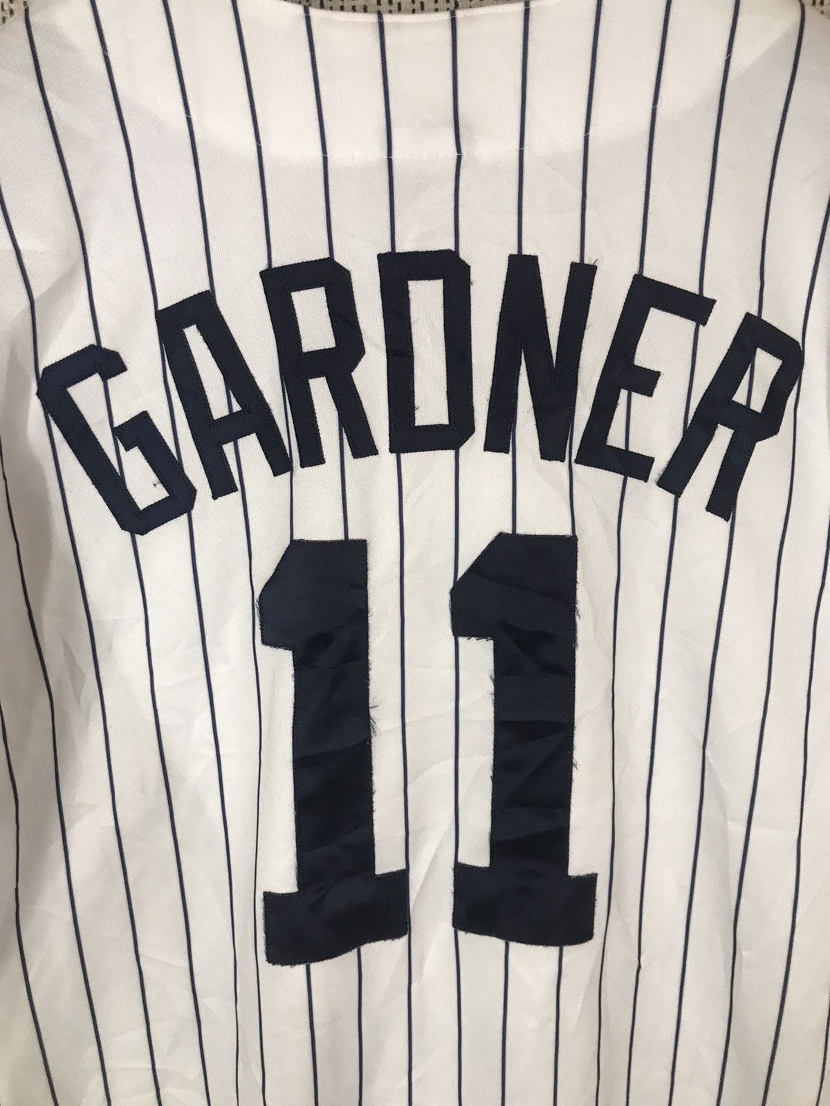 MLB × Majestic × New York Yankees ‼️WHITE PINSTRIPE NEW YORK YANKESS GARDNER 11 MLB JERSEY‼️ Size US XL / EU 56 / 4 - 8 Thumbnail
