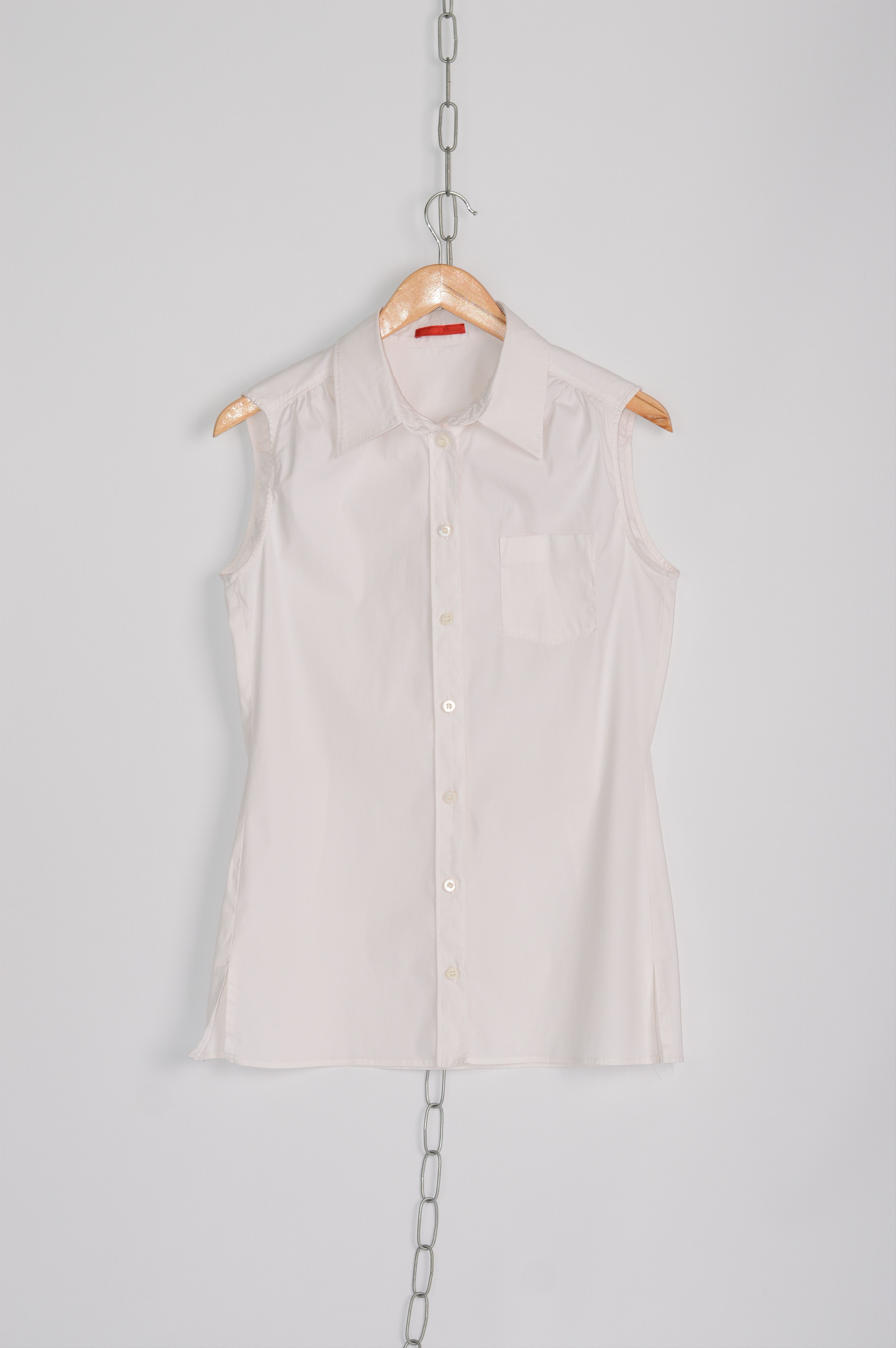 image of Prada White Sleeveless Top Vest, Women's (Size Medium)
