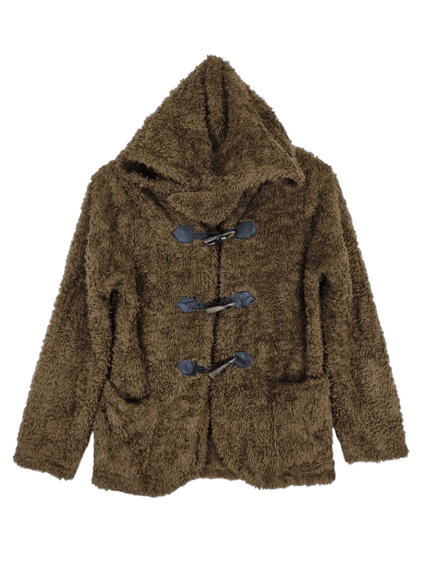 Japanese Brand Coup Sec Bouger Fleece Hoodie Duffle Coat Size S / US 4 / IT 40 - 1 Thumbnail