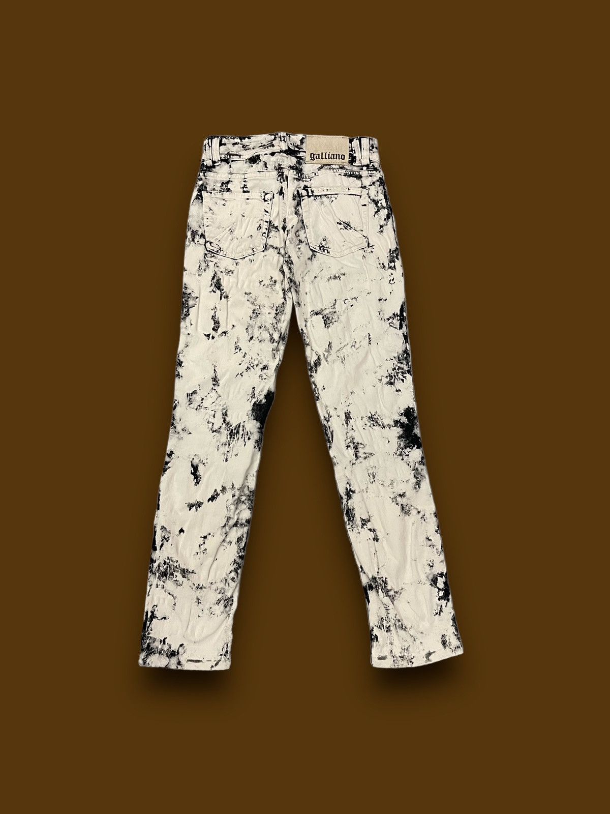 John Galliano Vintage Galliano Art Design Ripped Knee White Black Denim Size 26" / US 2 / IT 38 - 5 Thumbnail