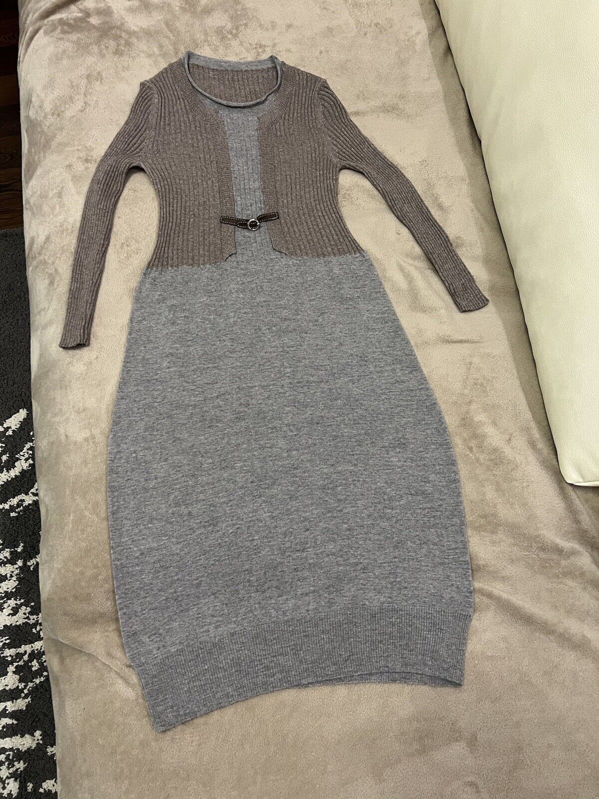 Fabiana Filippi Fabiana Filippi Wool Dress Grey/Brown Size XS Size XS / US 0-2 / IT 36-38 - 1 Thumbnail