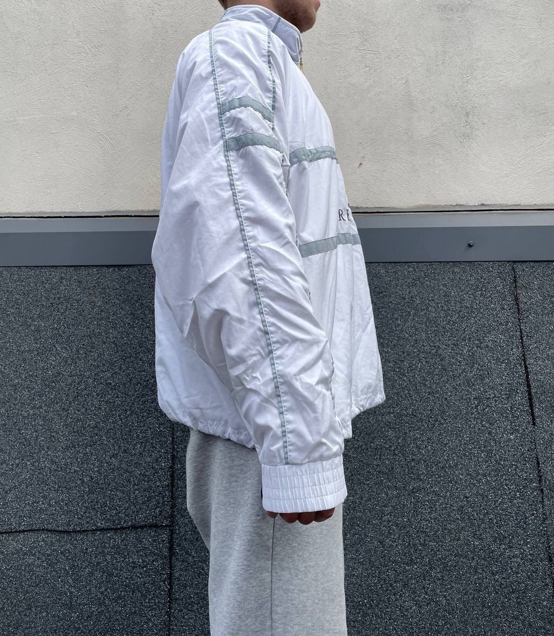 Fred Perry × Vintage White Fred Perry Spellout Logo Anorak Jacket XL Size US XL / EU 56 / 4 - 2 Thumbnail