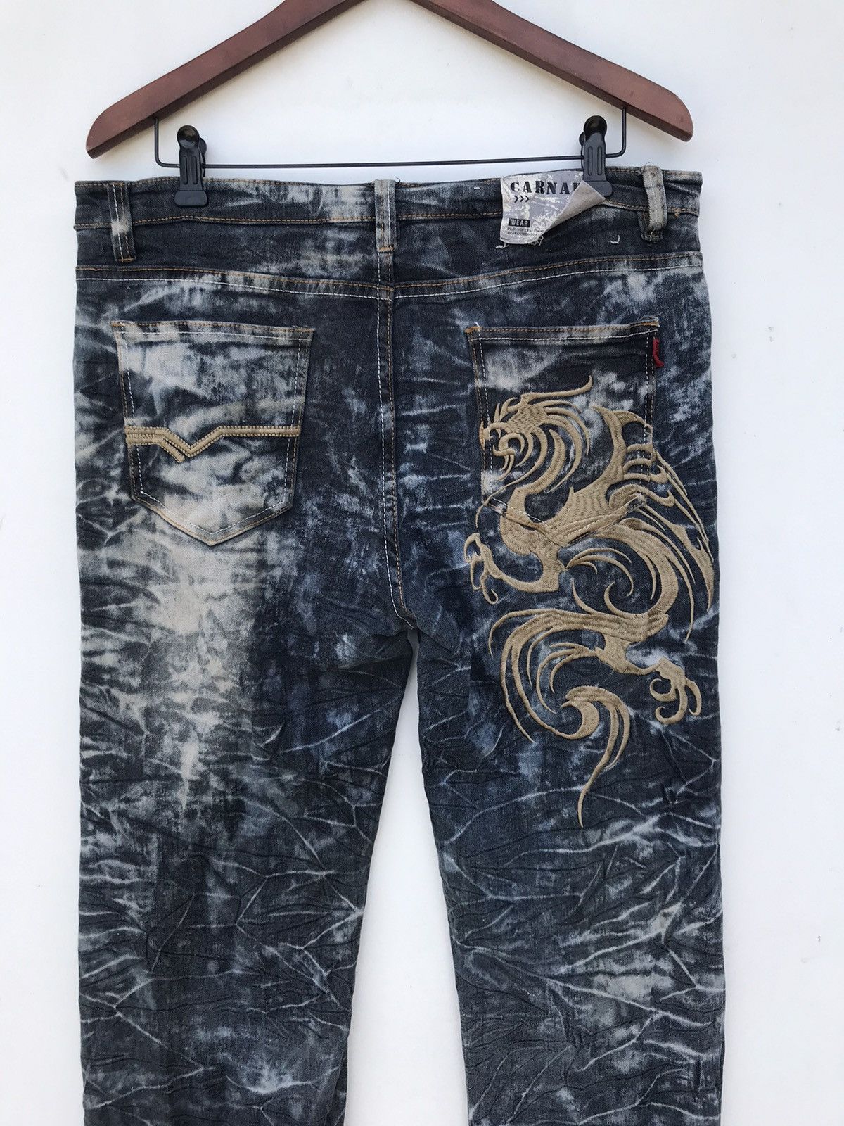If Six Was Nine × Japanese Brand × Vintage Vintage Carnaby Asid Wash Sukajan Jeans Size 35" - 10 Thumbnail