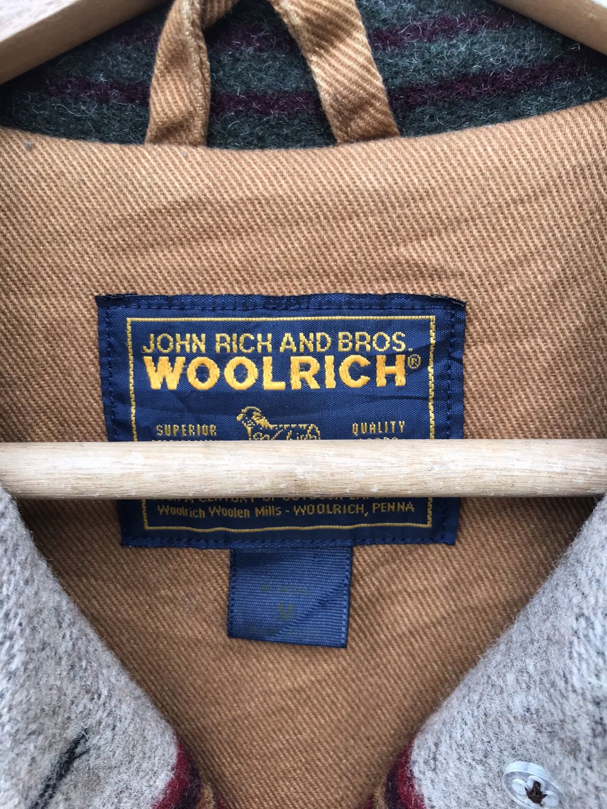 Woolrich Woolen Mills 90s Woolrich Navajo Stripe Jacket Leather Collar & Pockets Size M / US 6-8 / IT 42-44 - 3 Thumbnail
