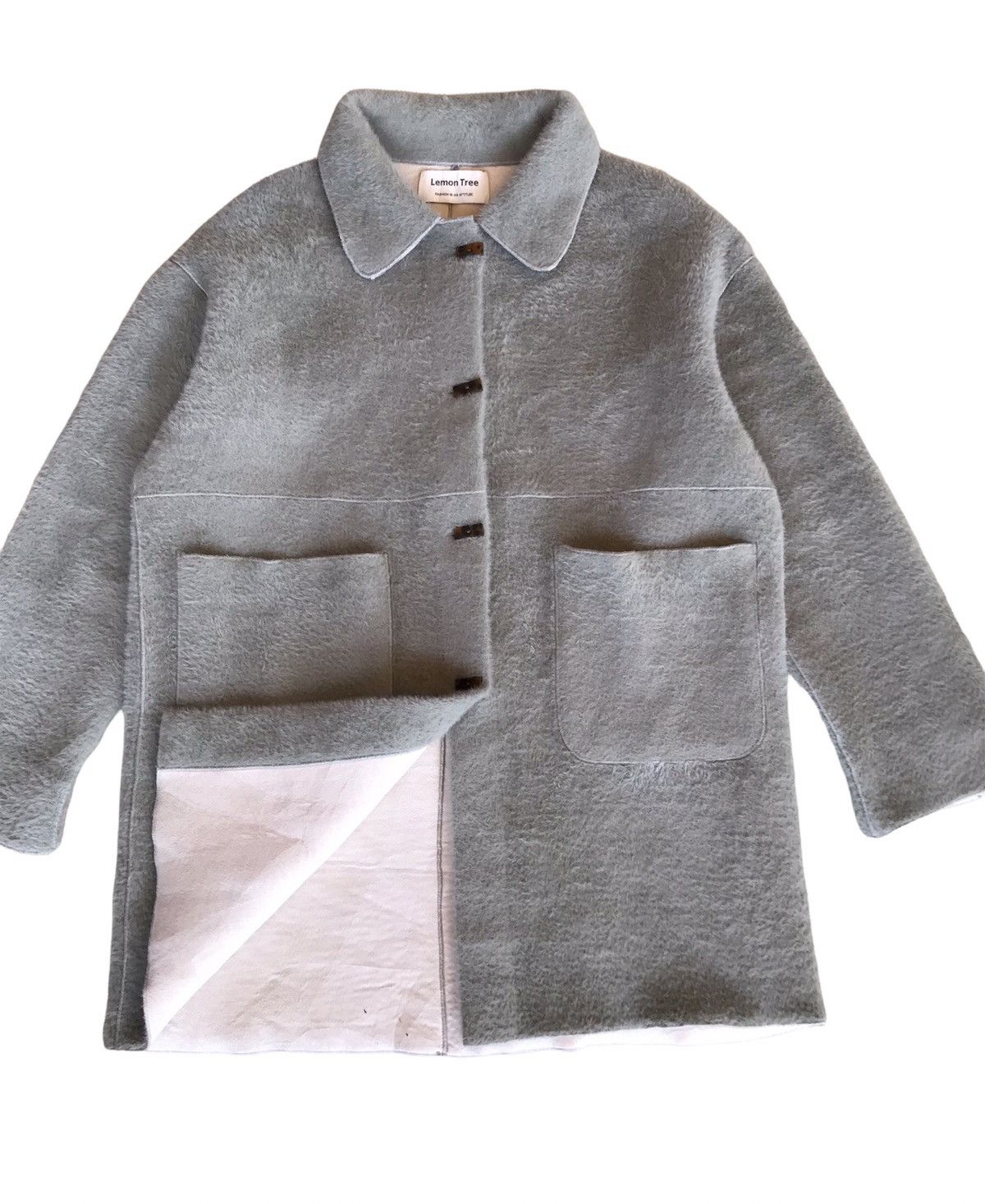 Japanese Brand Lemon Tree Japan Shaggy Fleece Mohair Style Long Coat Jacket Size US M / EU 48-50 / 2 - 5 Thumbnail
