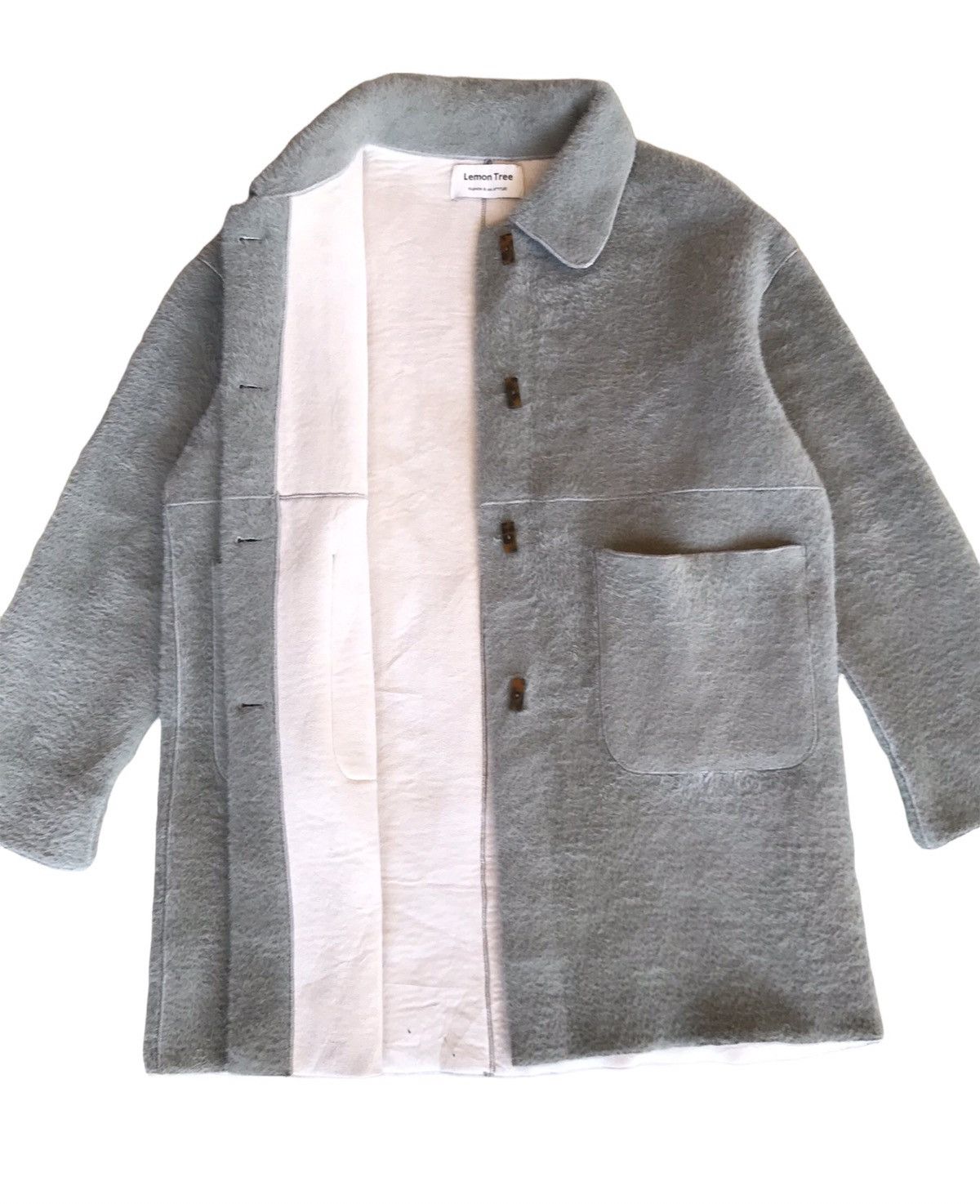 Japanese Brand Lemon Tree Japan Shaggy Fleece Mohair Style Long Coat Jacket Size US M / EU 48-50 / 2 - 4 Thumbnail