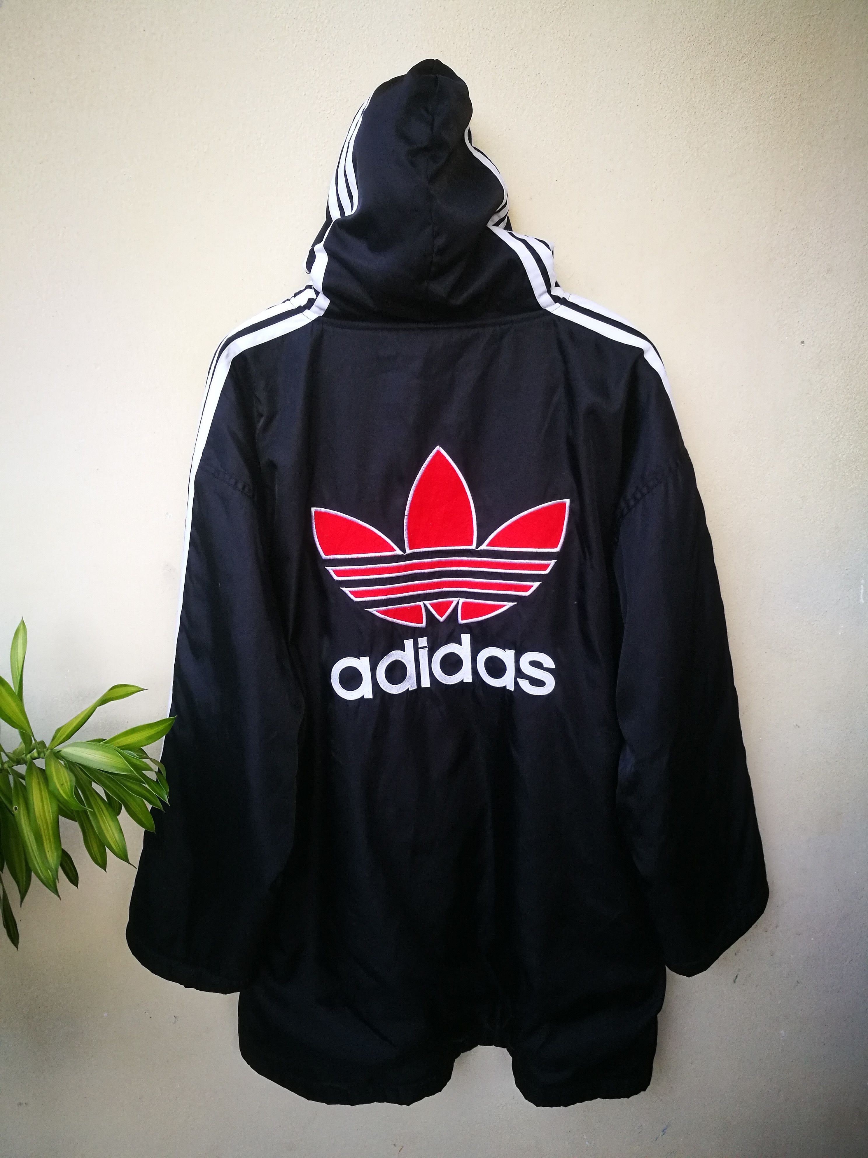Adidas × Vintage Adidas 3 Stripes Big Logo Embroide Button Up Hoodie Sweater Size US L / EU 52-54 / 3 - 1 Thumbnail