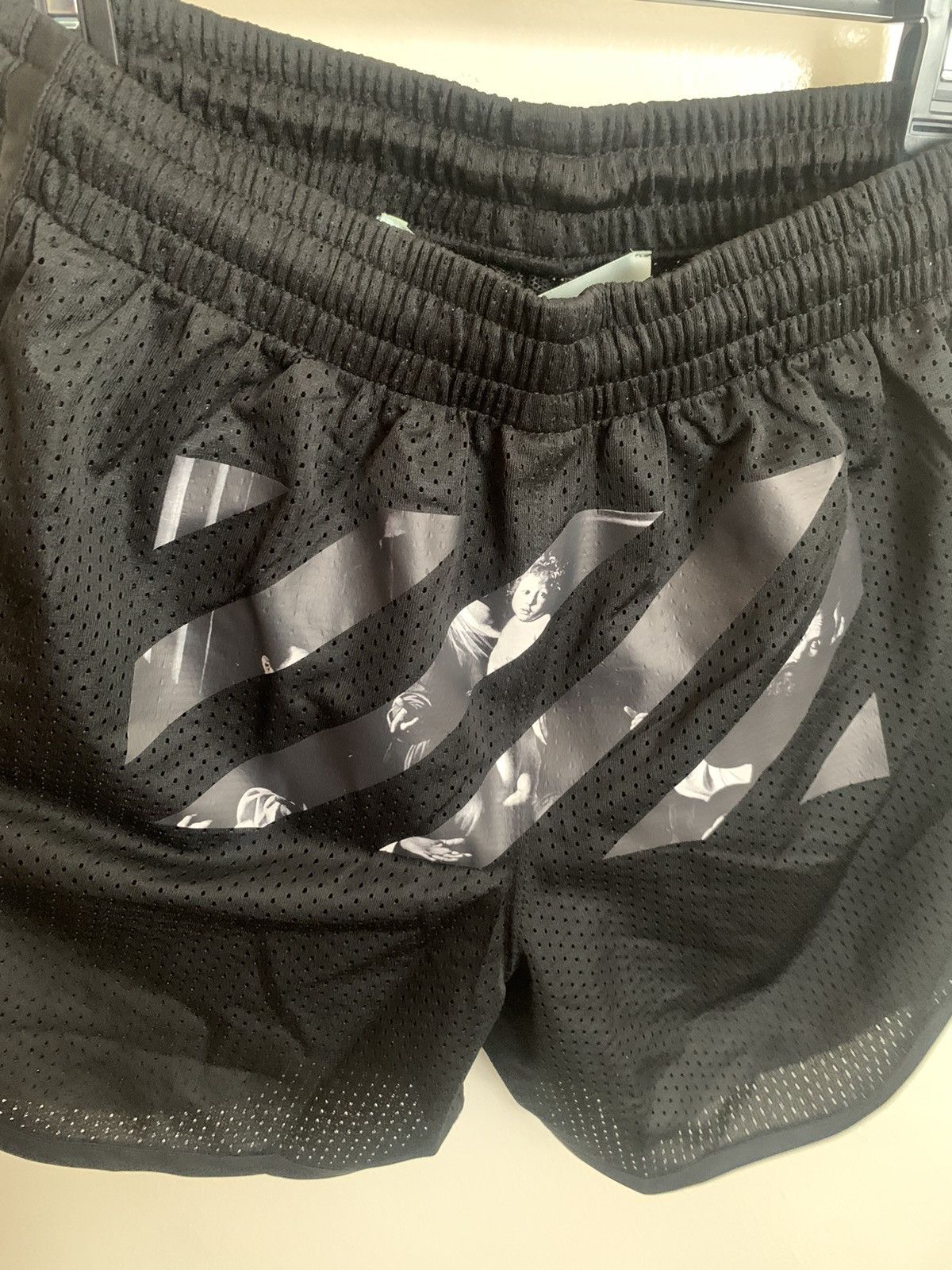 Off-White New w/ Tags Off-White Caravaggio Mesh Shorts Black Size US 30 / EU 46 - 2 Thumbnail