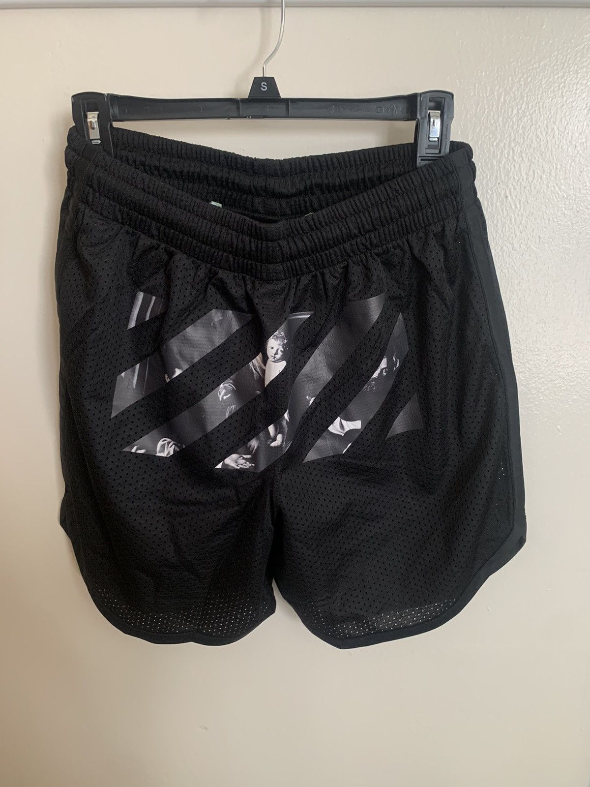 Off-White New w/ Tags Off-White Caravaggio Mesh Shorts Black Size US 30 / EU 46 - 1 Thumbnail