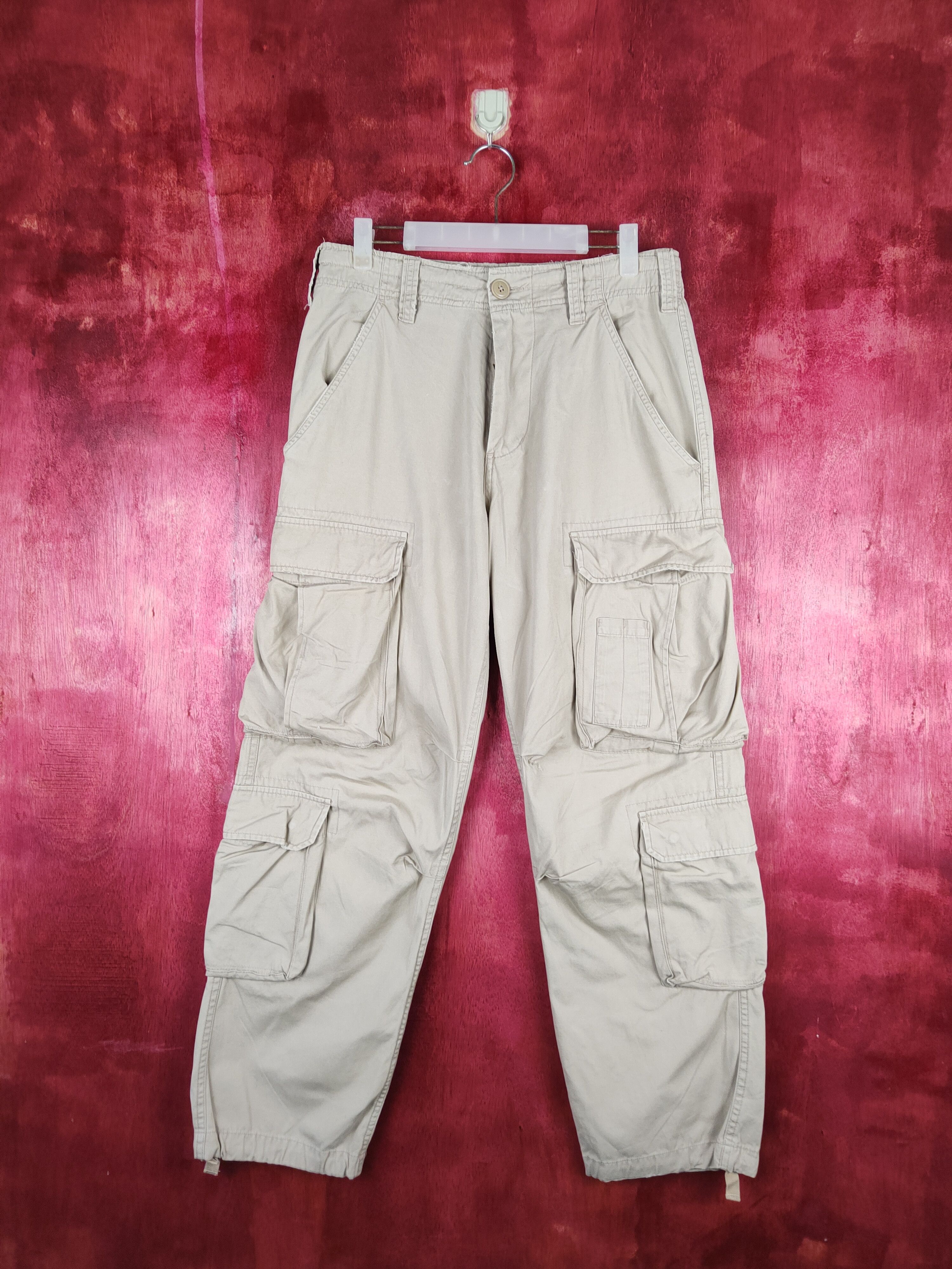 image of Grailed Real Crush Beige Multi Pocket Tactical Cargo Pants S604, Men's (Size 31)