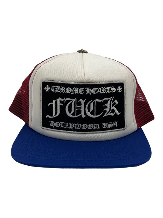 Chrome Hearts Chrome Hearts FUCK Hollywood Trucker Hat | Grailed