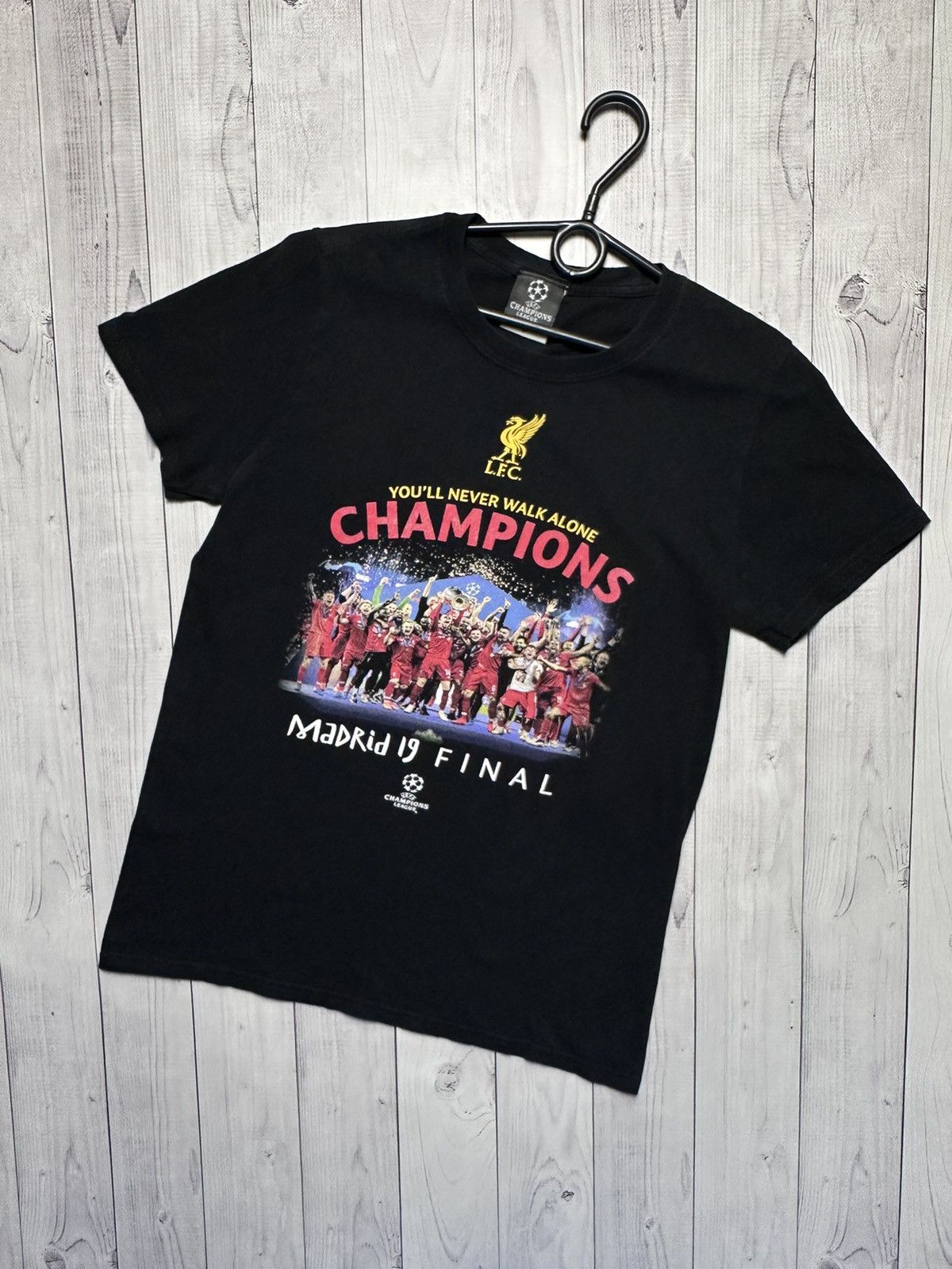 Vintage Liverpool soccer tee Champions League winners cup S