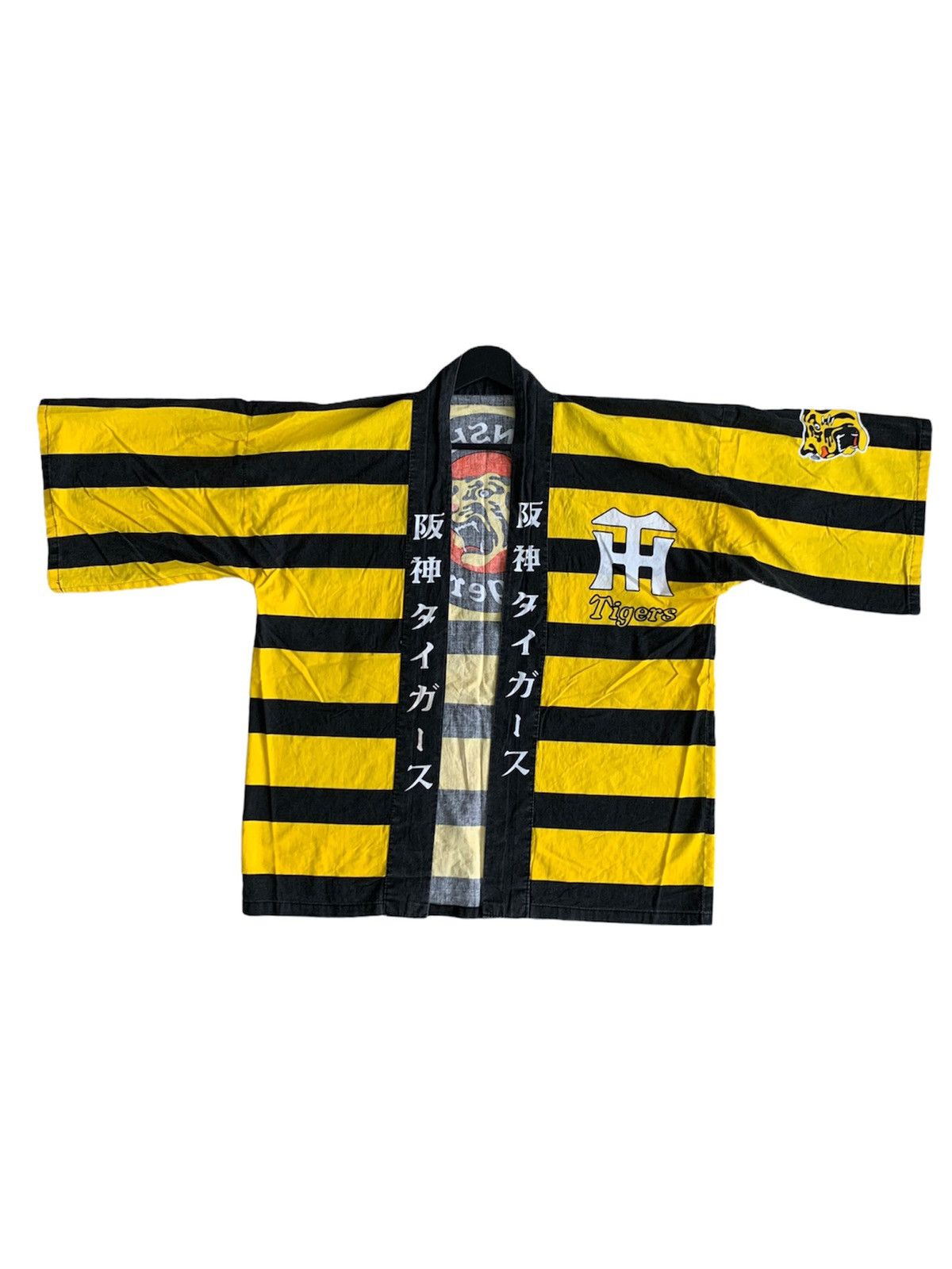 Japanese Brand Hanshin Tigers Baseball Striped Kimono Japan Style Jacket Size US M / EU 48-50 / 2 - 2 Thumbnail