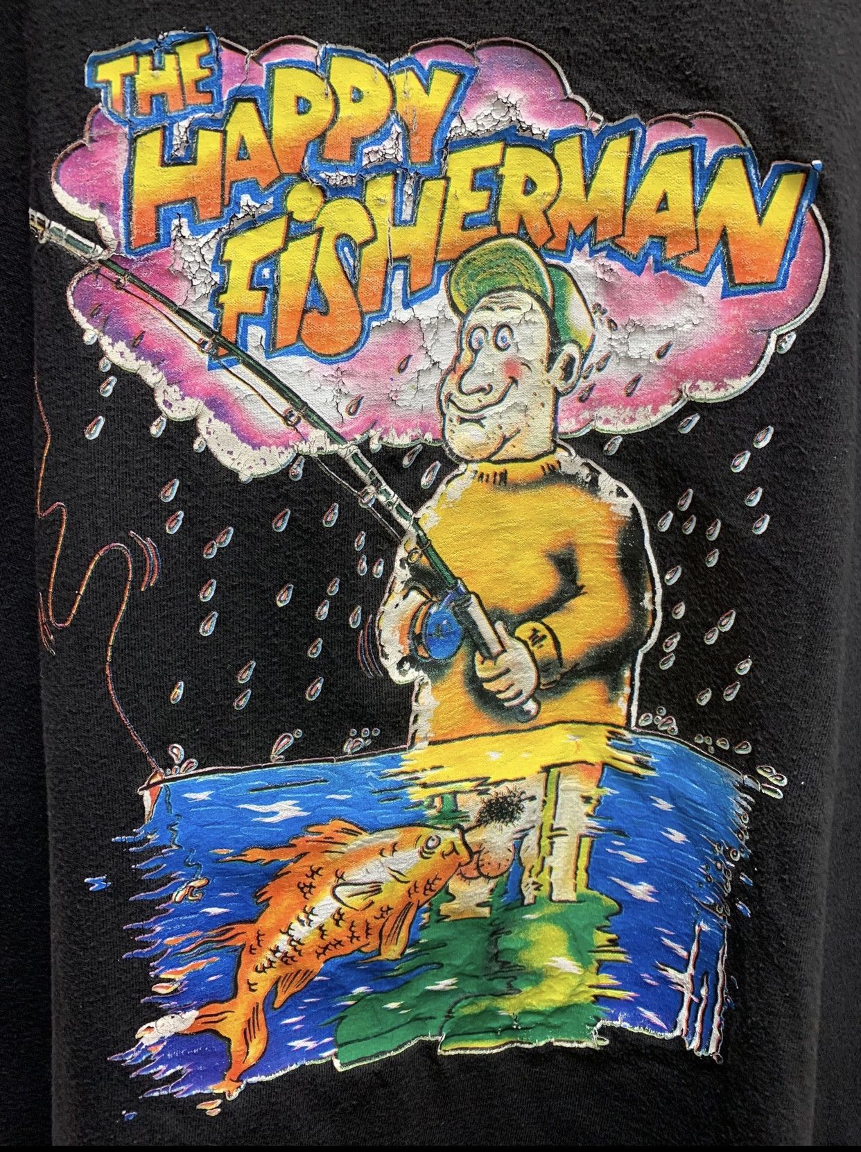 Vintage Happy fisherman big logo t-shirt vintage L humor Size US L / EU 52-54 / 3 - 2 Thumbnail