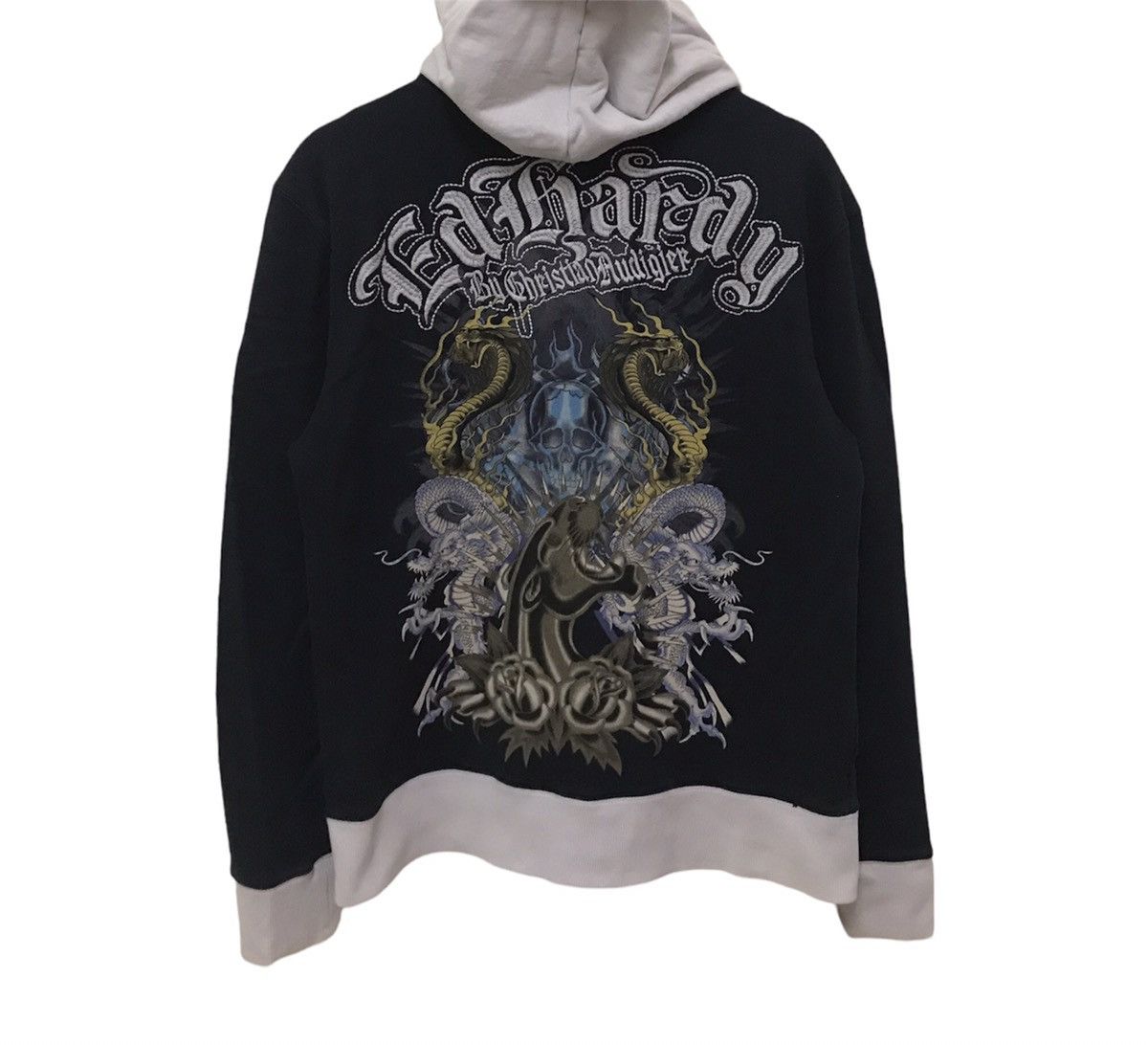 Christian Audigier × Ed Hardy × Vintage Vintage Ed Hardy Christian Audigear Black Dragon Hoodie Size US S / EU 44-46 / 1 - 3 Thumbnail