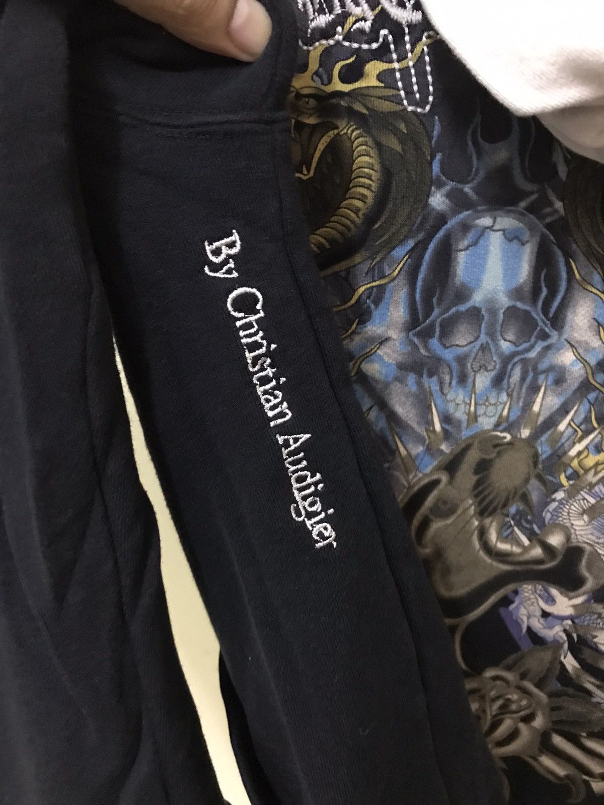 Christian Audigier × Ed Hardy × Vintage Vintage Ed Hardy Christian Audigear Black Dragon Hoodie Size US S / EU 44-46 / 1 - 7 Thumbnail