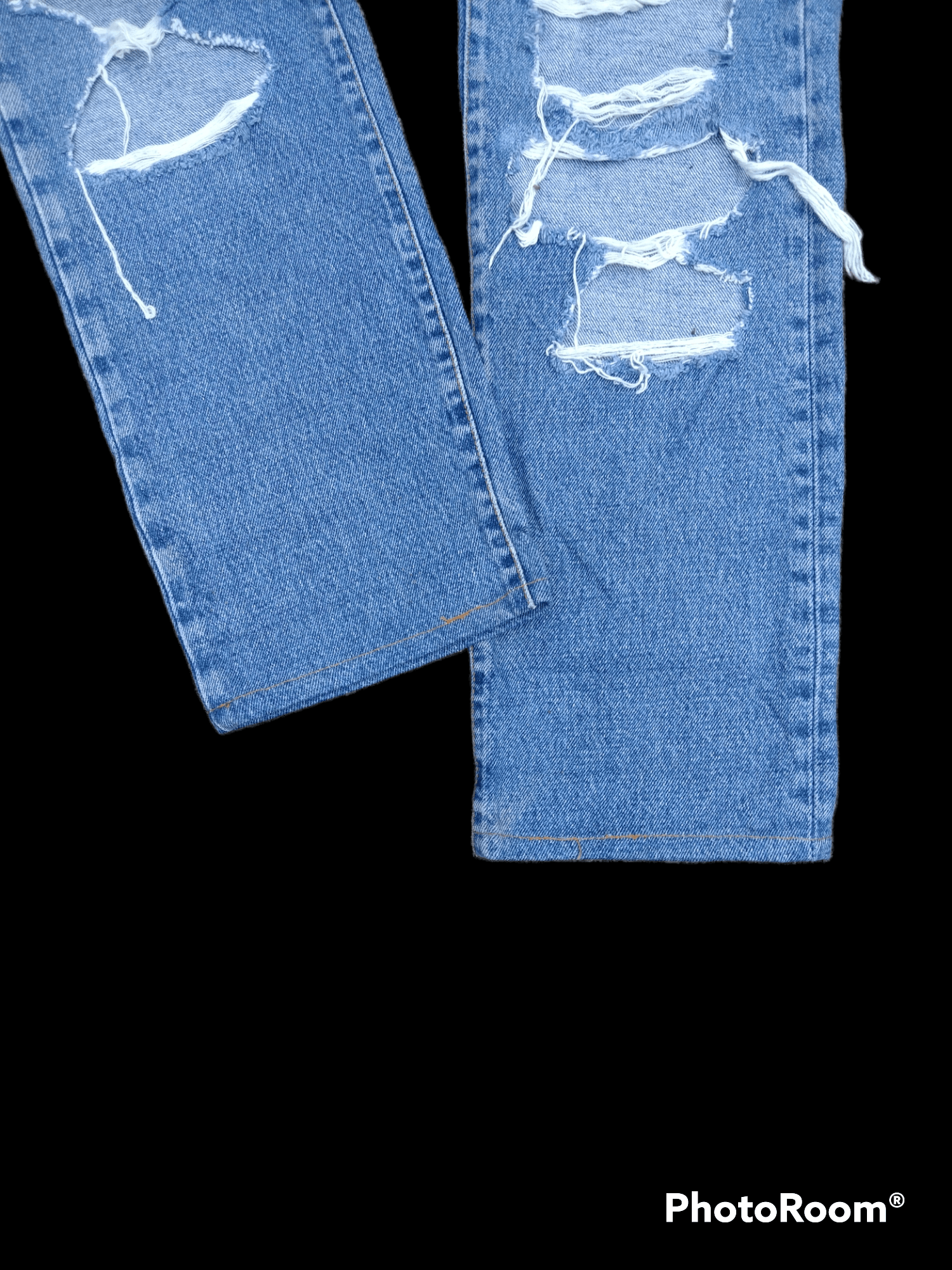 Japanese Brand FUCKING⚡ TRASH RIPED LIBERTO DENIM PANTS Size US 29 - 6 Thumbnail