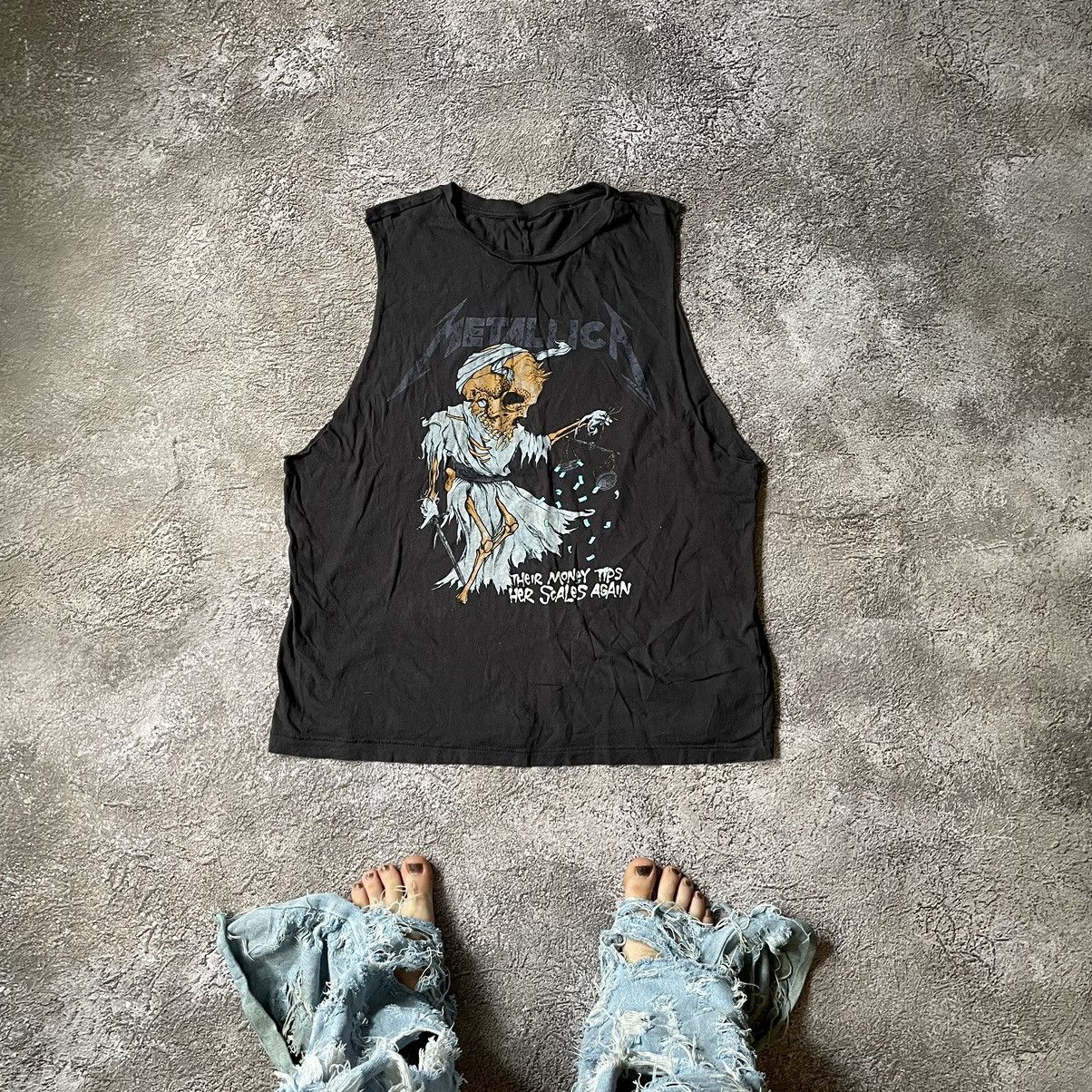 Vintage Vintage Y2K Goth Horror Graphic Tank Top Black Faded Baggy M Size US M / EU 48-50 / 2 - 1 Thumbnail