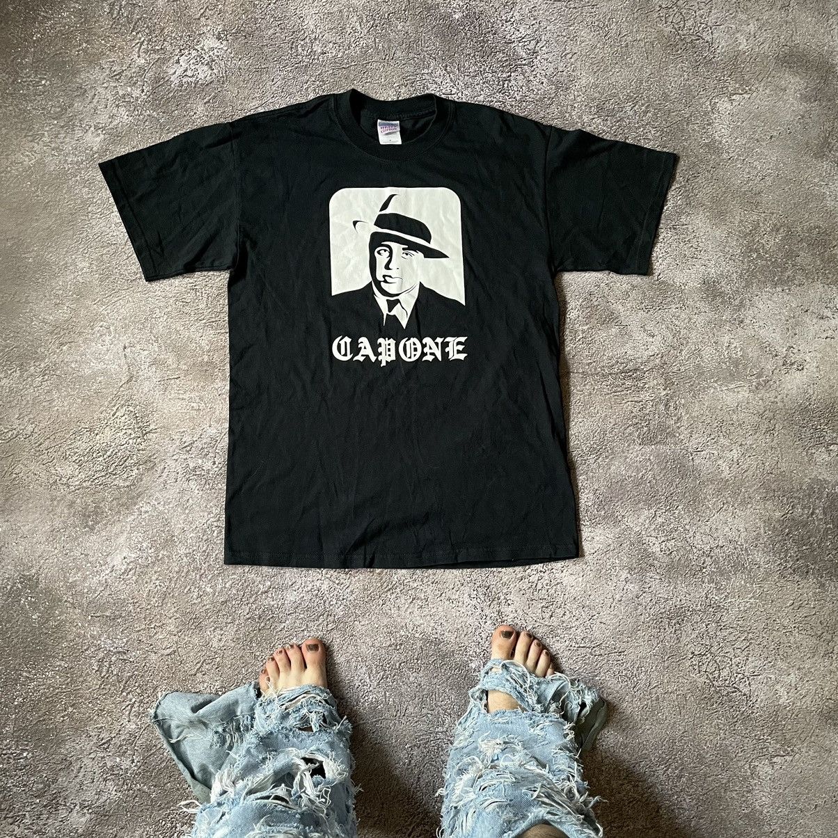 Vintage Vintage Y2K Graphic Tee Capone Face Logo Streetwear Washed M Size US M / EU 48-50 / 2 - 3 Thumbnail