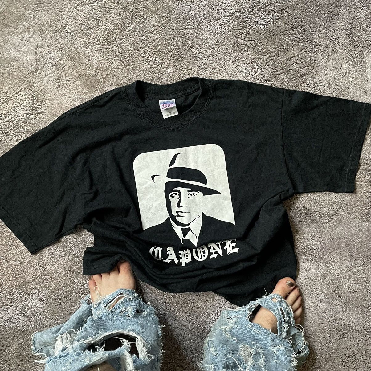 Vintage Vintage Y2K Graphic Tee Capone Face Logo Streetwear Washed M Size US M / EU 48-50 / 2 - 1 Thumbnail