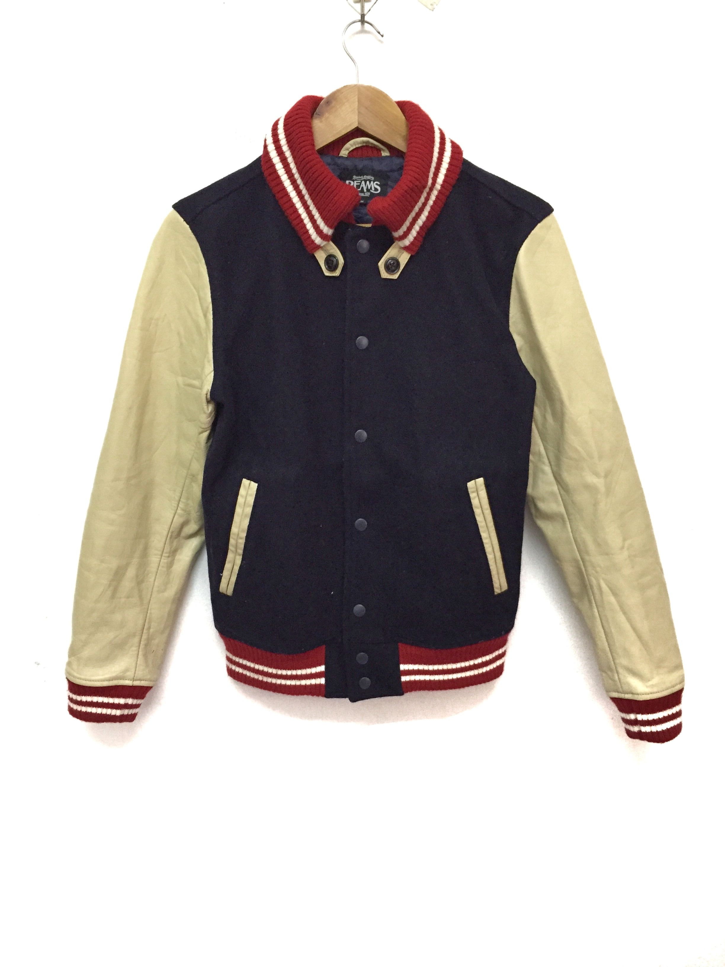 Beams Plus half leather Varsity jacket Size US S / EU 44-46 / 1 - 2 Thumbnail