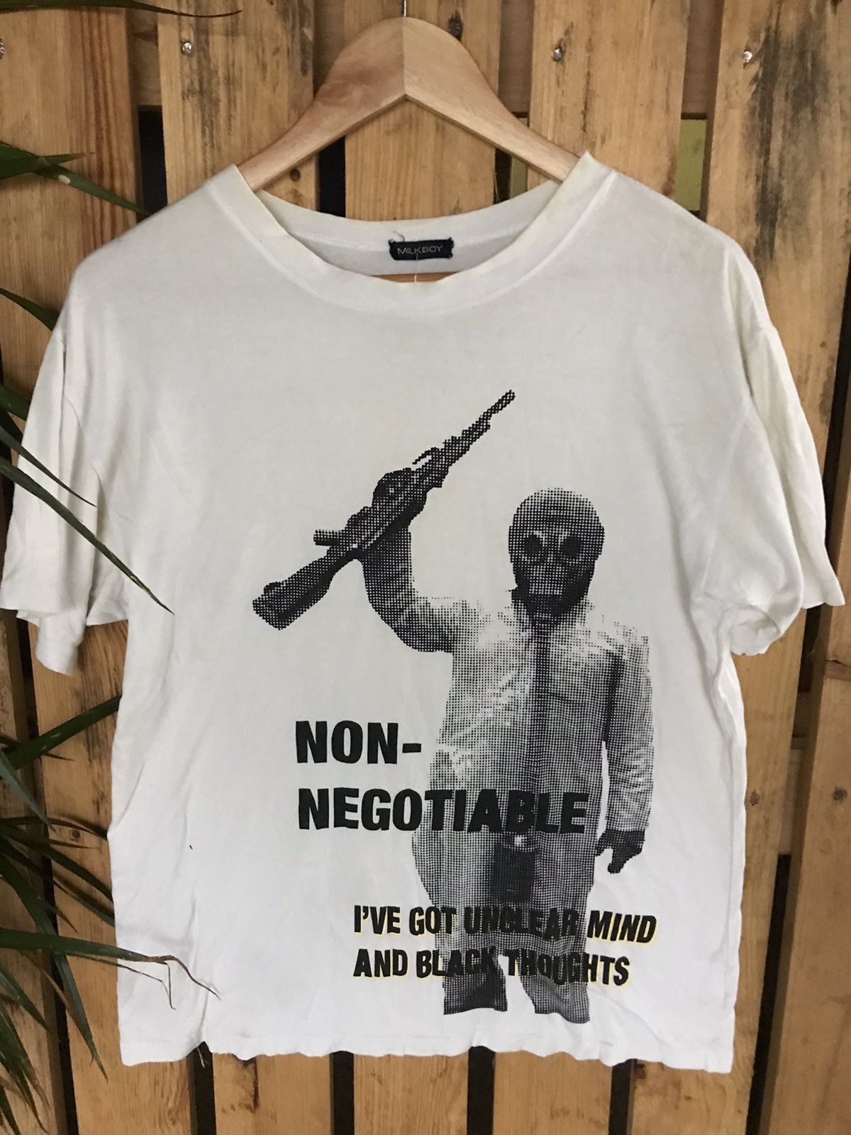Japanese Brand × Vintage MILKBOY Non Negotiate Terorrist Graphic Tee Size US M / EU 48-50 / 2 - 2 Thumbnail