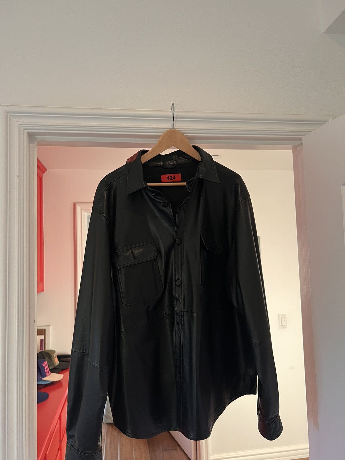 424 424 Four Two Four Lambskin painted Jacket Size US XL / EU 56 / 4 - 2 Thumbnail