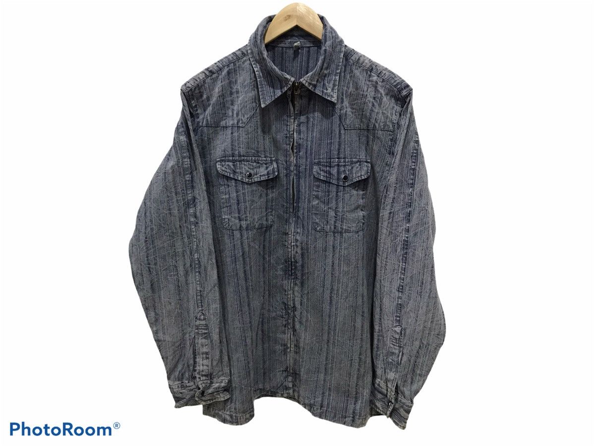 Japanese Brand Rare 🔥Vintage zip up tye die denim shirt Size US L / EU 52-54 / 3 - 1 Thumbnail