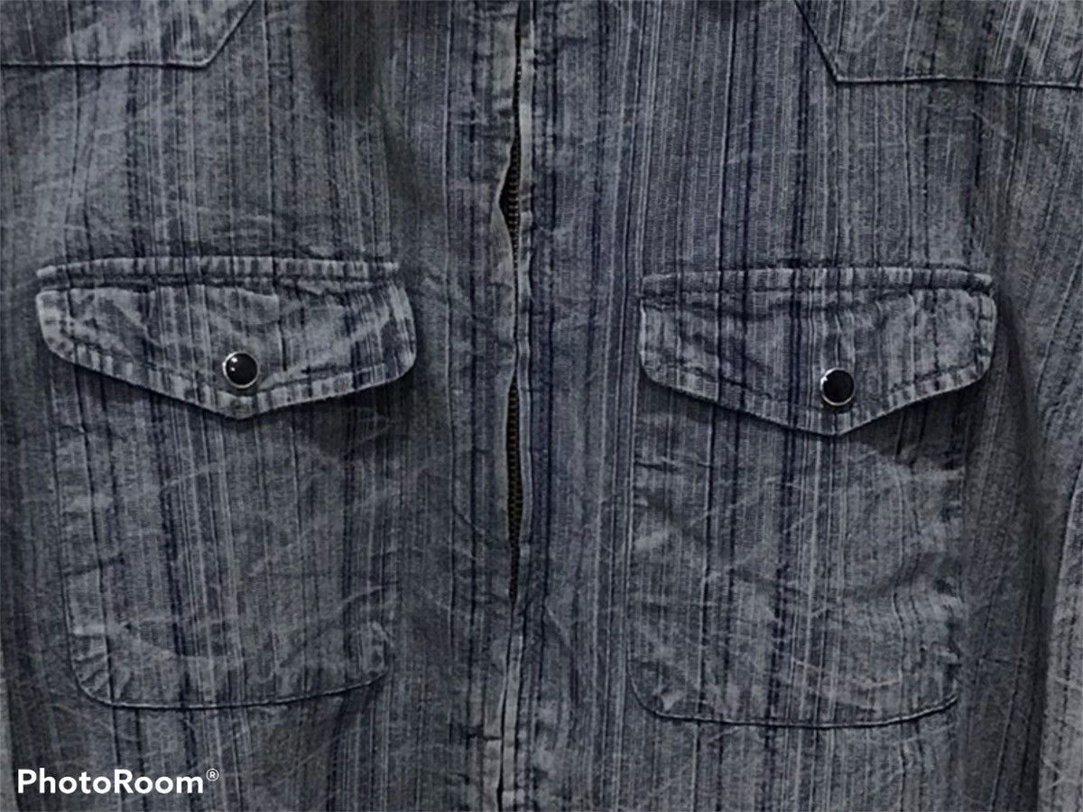 Japanese Brand Rare 🔥Vintage zip up tye die denim shirt Size US L / EU 52-54 / 3 - 3 Thumbnail