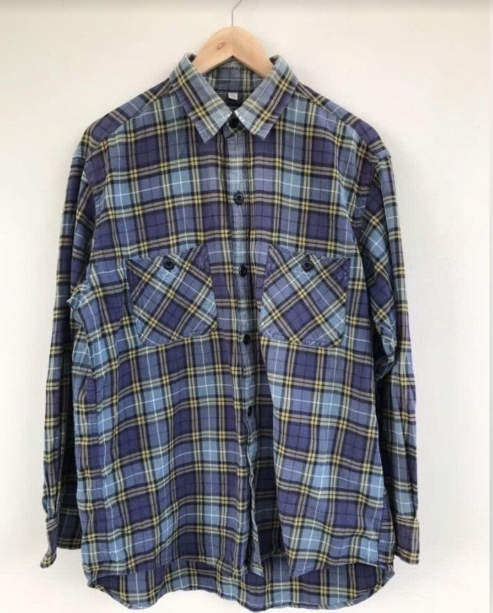 Japanese Brand Vintage faded Uniqlo Flannel long sleeve Shirt Size US L / EU 52-54 / 3 - 1 Thumbnail