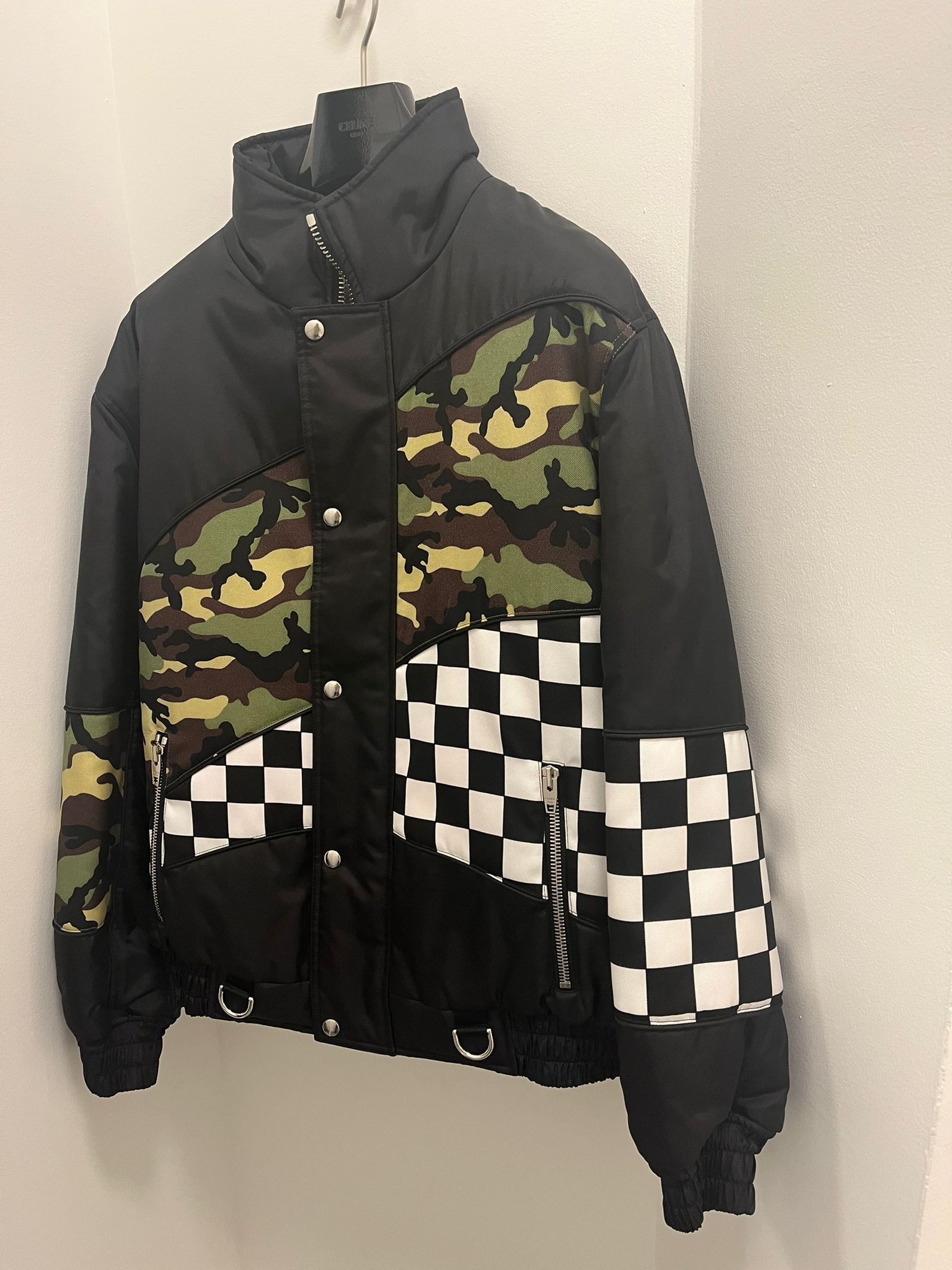 image of Celine Damier Blouson Jacket In Black, Men's (Size Large)