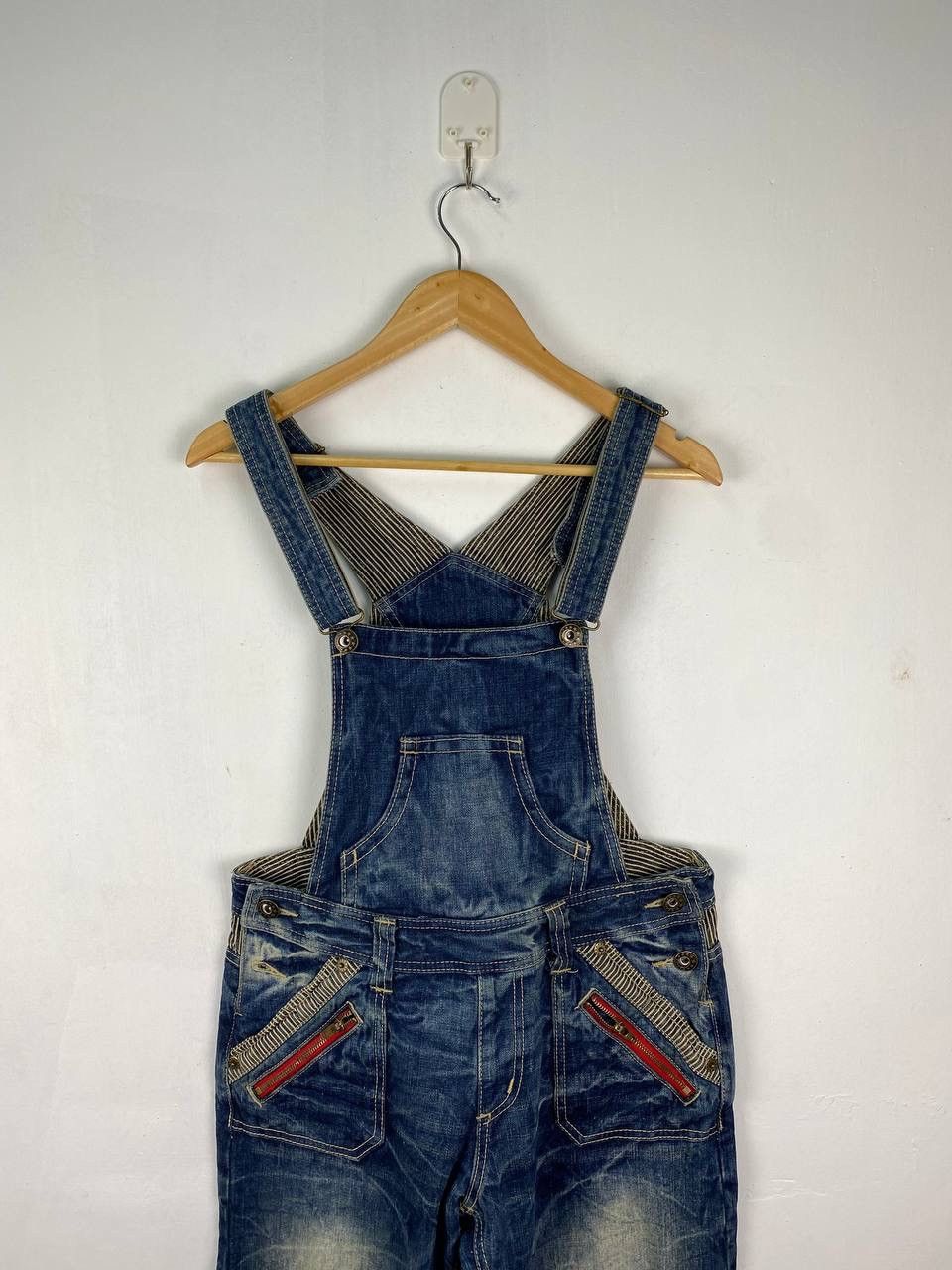If Six Was Nine Japanese brand faded wash overalls denim Size US 34 / EU 50 - 3 Thumbnail