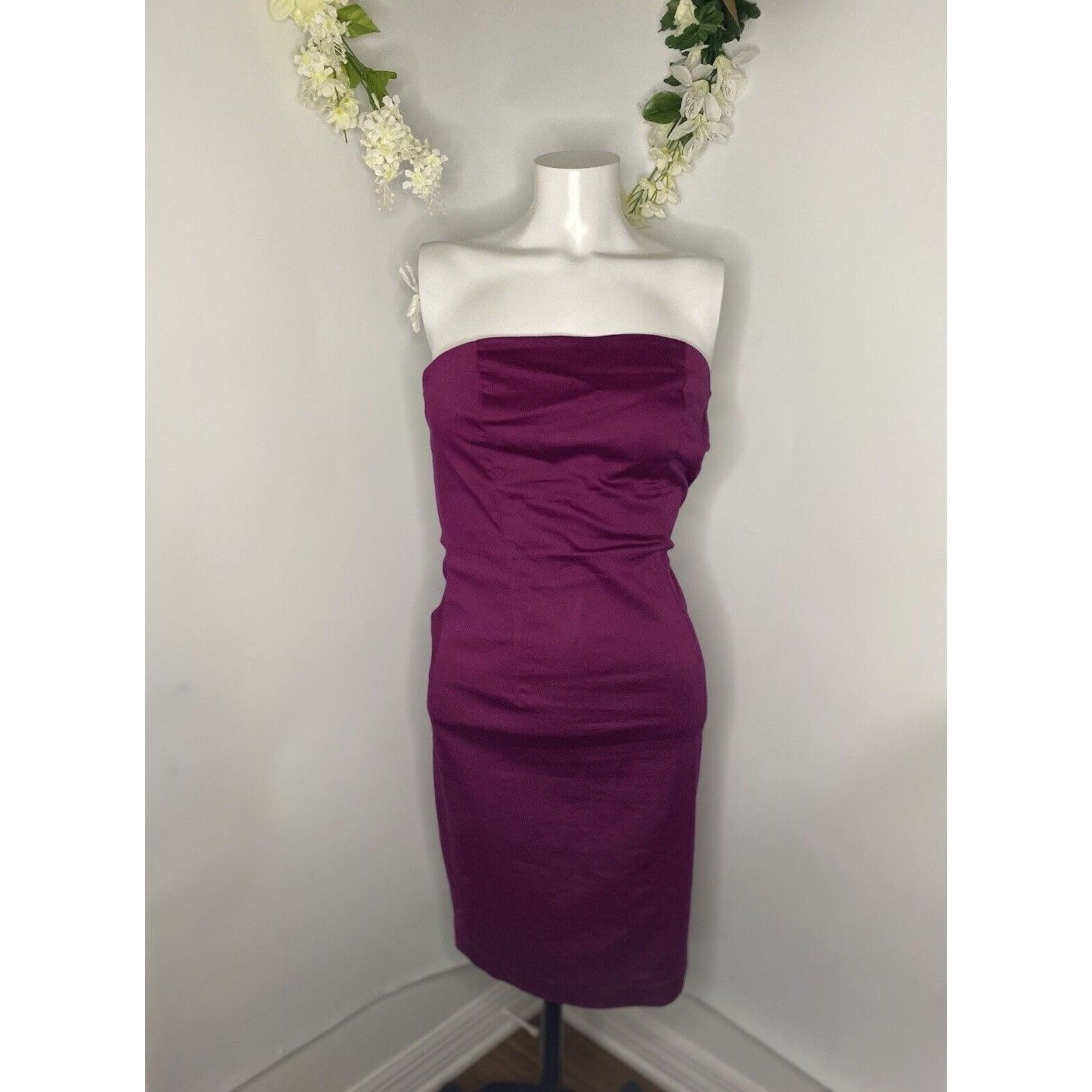Vintage 1990s Y2K Esprit Purple Sun Tube Dress Stretch Strap