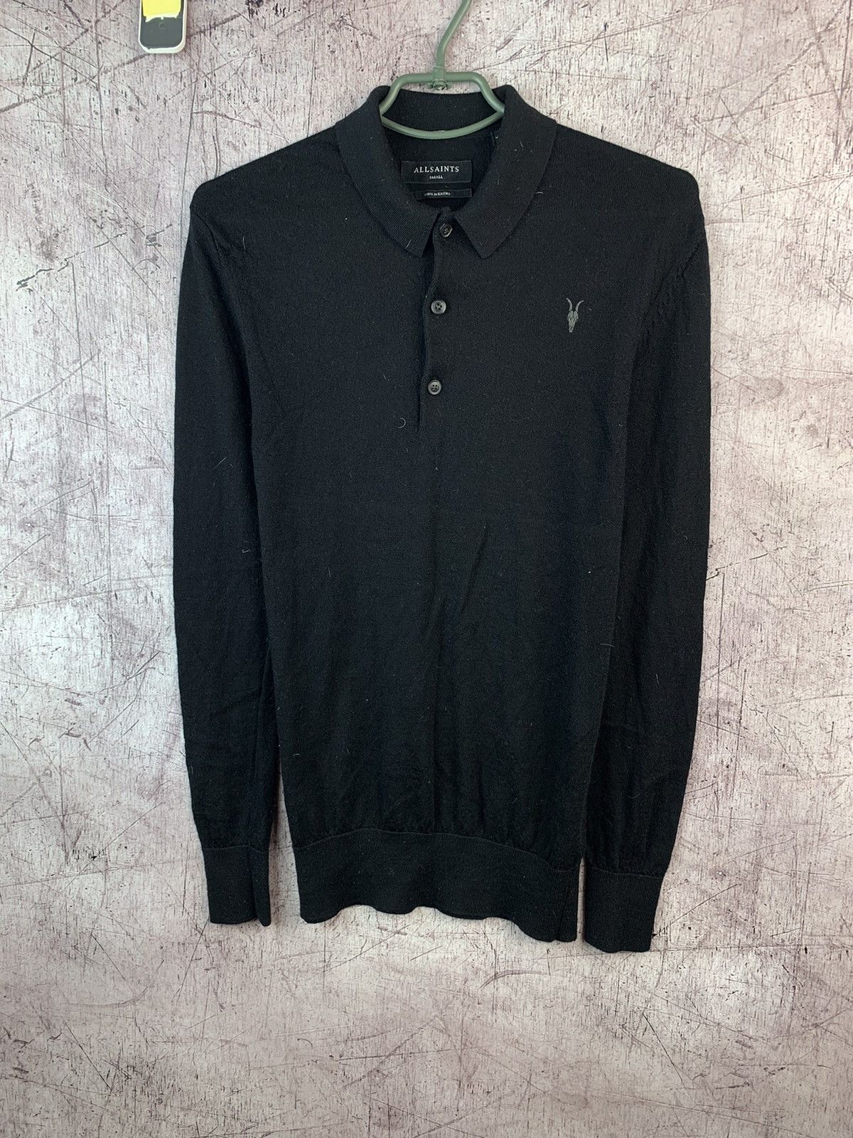 Allsaints Allsaints Merino Wool Long Sleeve Polo Shirt Size US S / EU 44-46 / 1 - 1 Thumbnail