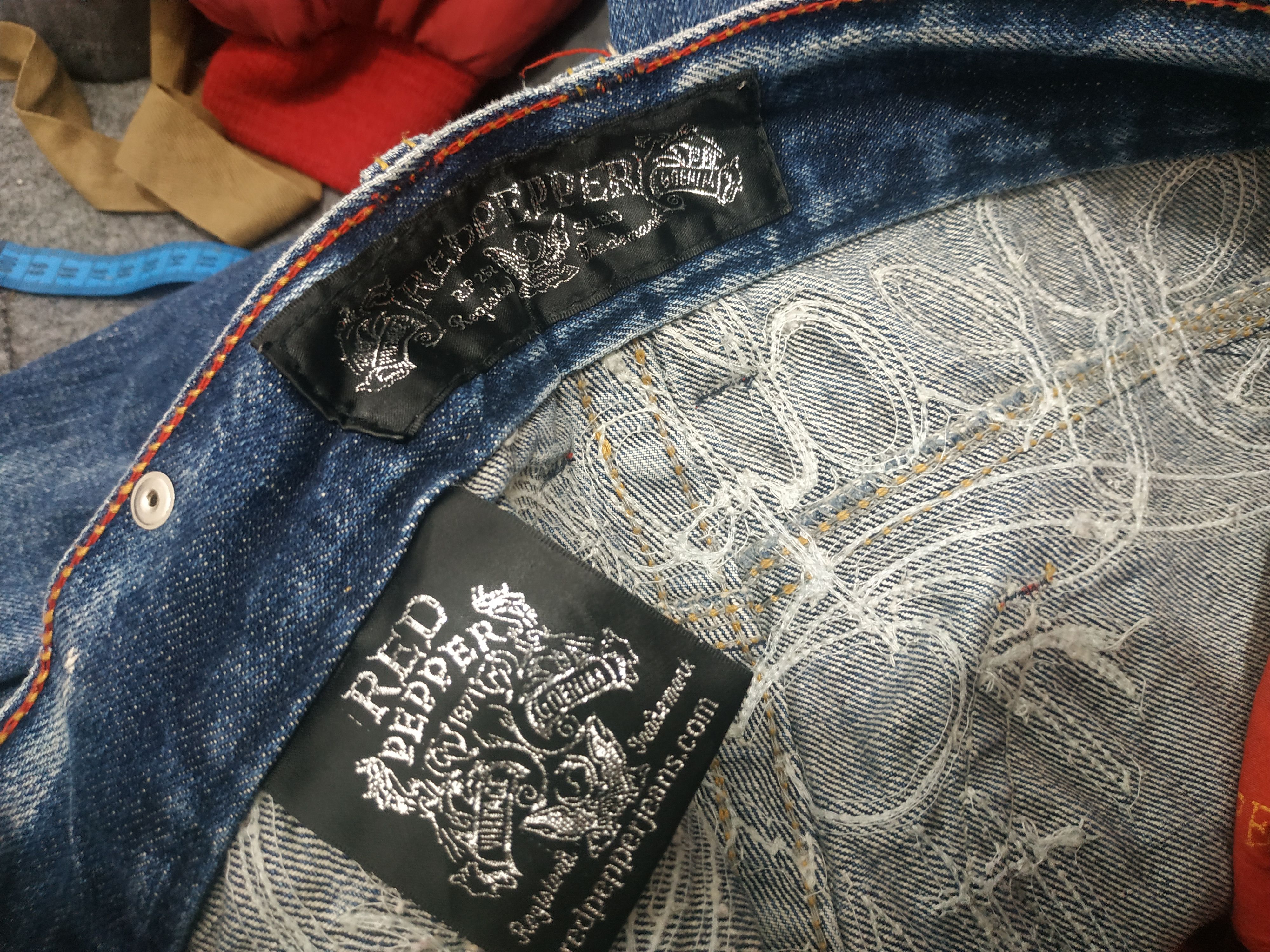 Japanese Brand Japanese Brand Distressed Patchwork Leatherpatch Logo Jeans Size US 30 / EU 46 - 6 Thumbnail