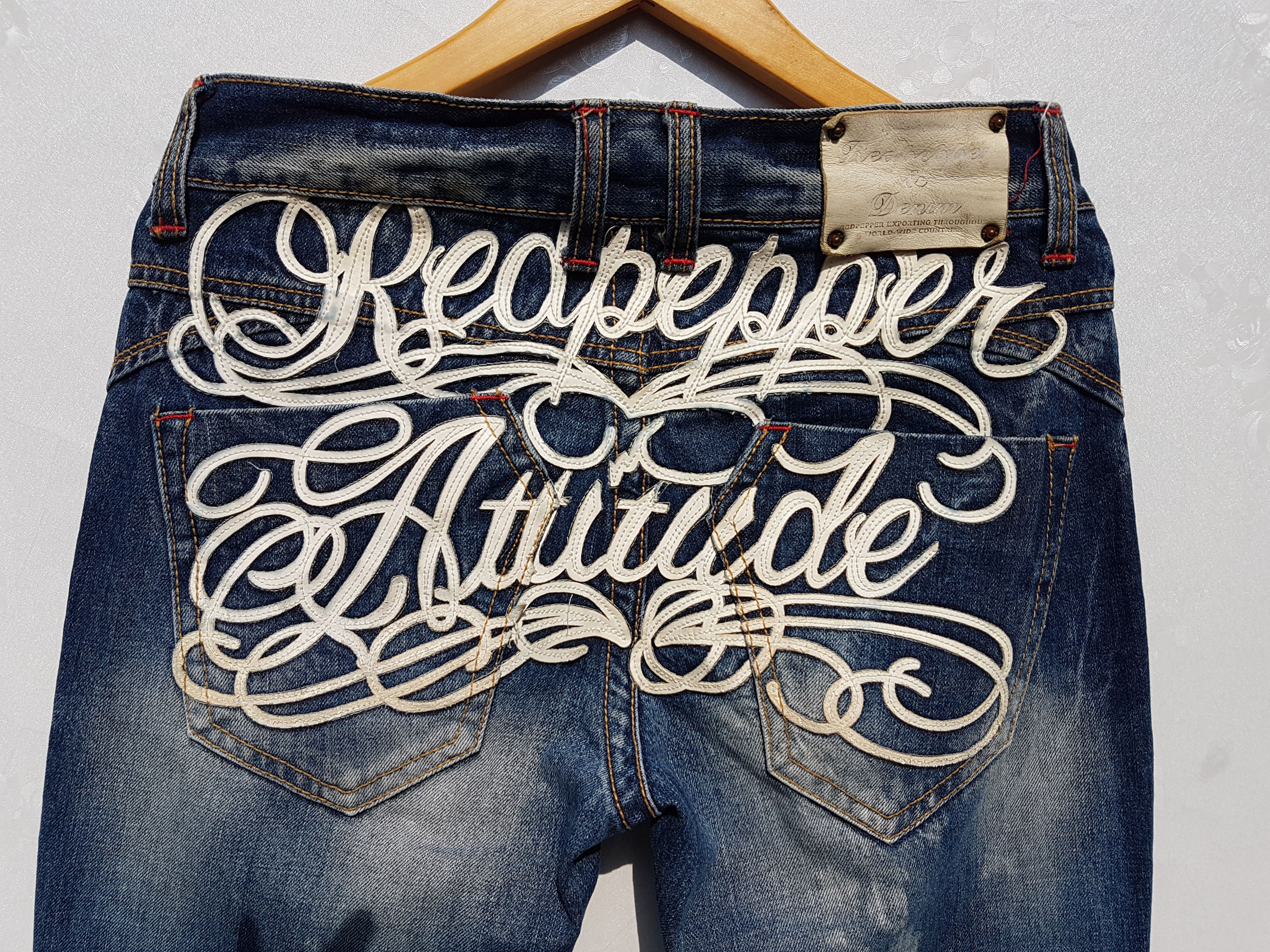 Japanese Brand Japanese Brand Distressed Patchwork Leatherpatch Logo Jeans Size US 30 / EU 46 - 4 Thumbnail