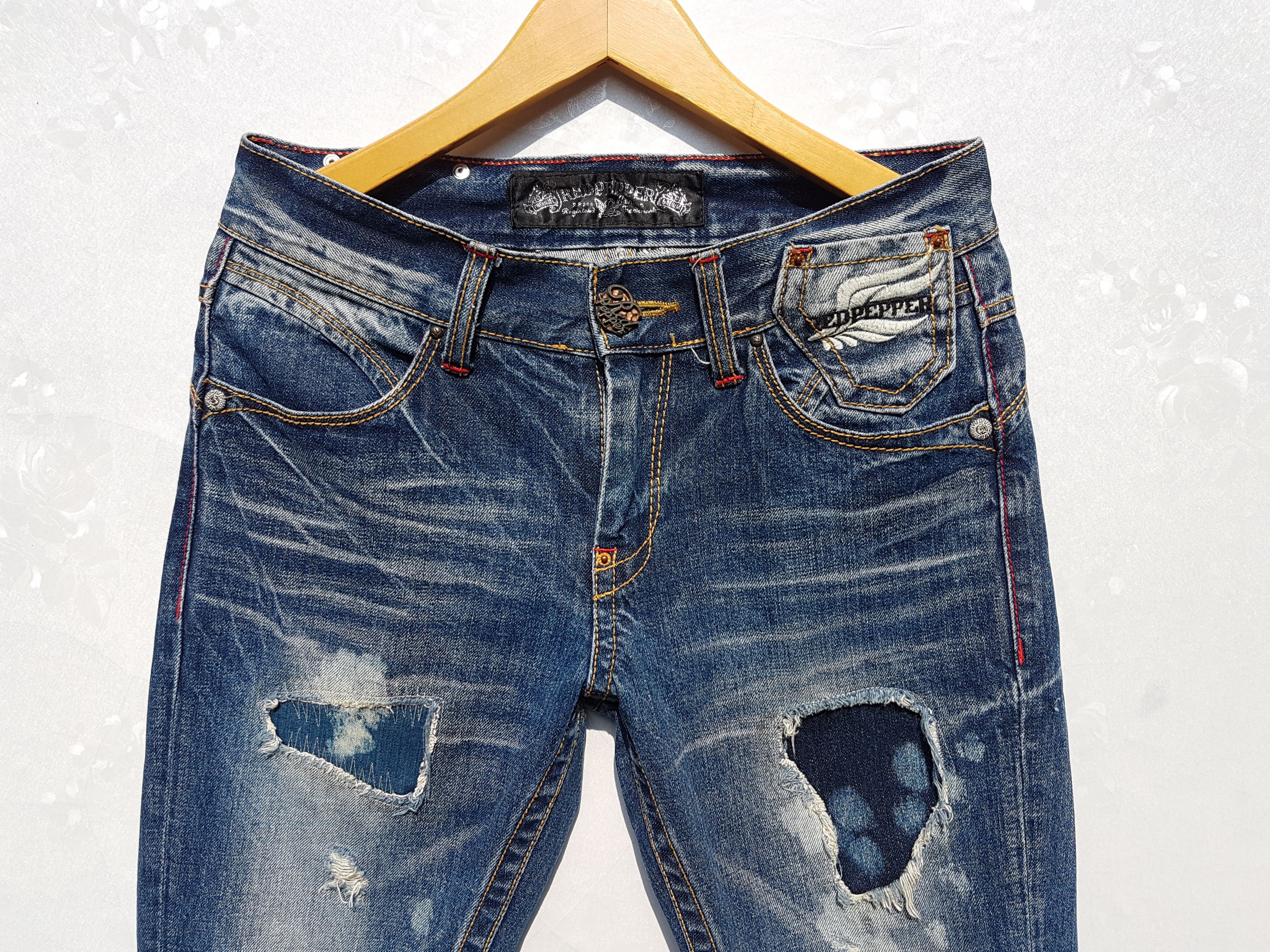 Japanese Brand Japanese Brand Distressed Patchwork Leatherpatch Logo Jeans Size US 30 / EU 46 - 3 Thumbnail